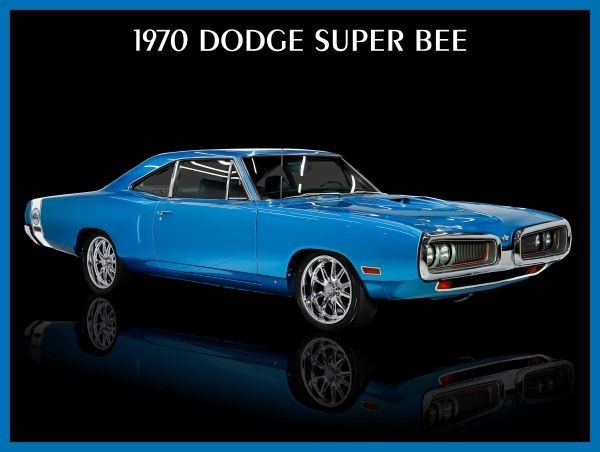 1970 Dodge Super Bee in Blue & White NEW Metal Sign: 9x12 1970 Dodge Super Bee in Blue & White NEW Metal Sign: 9x12