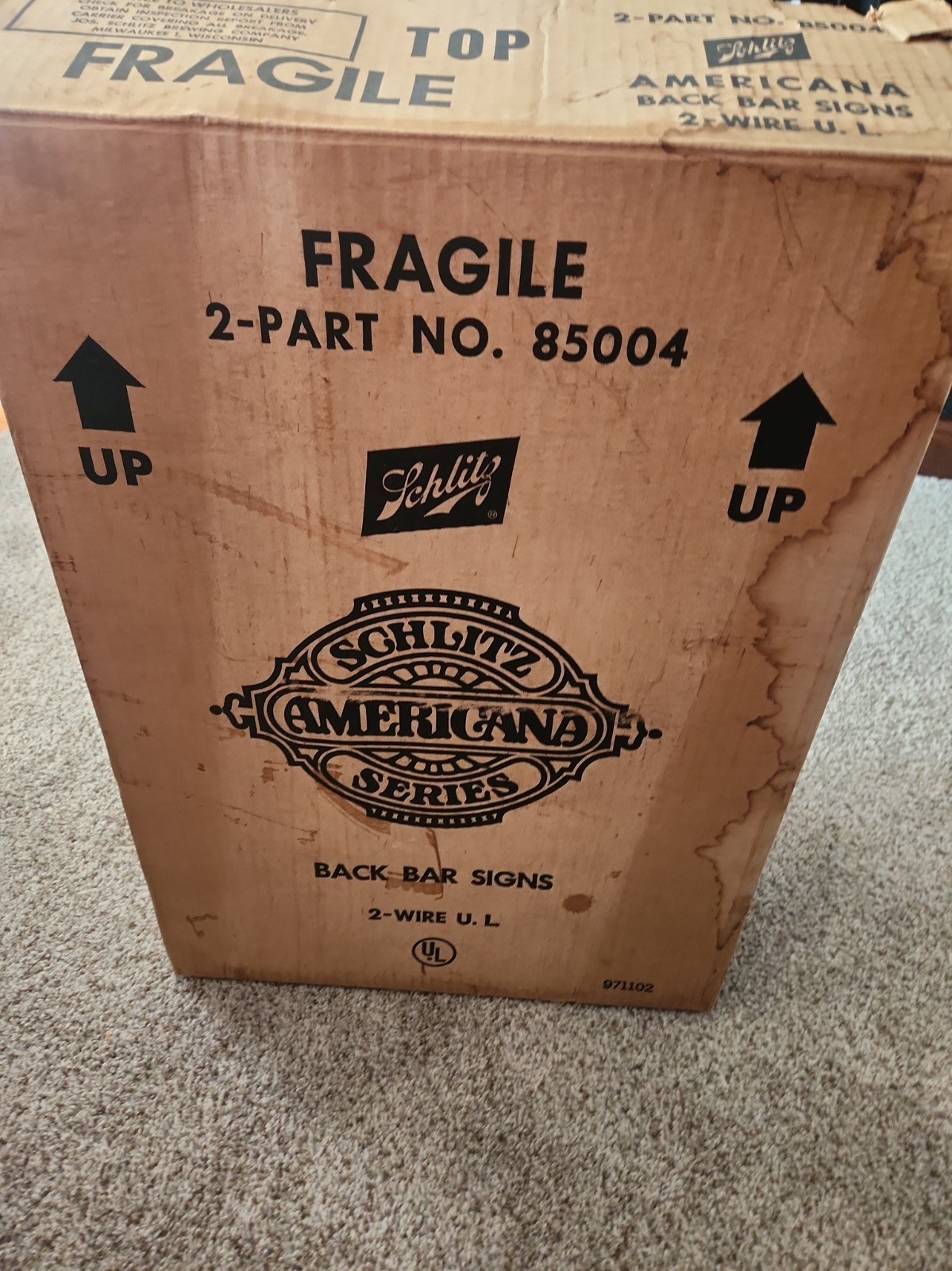 Schlitz Americana Series Back Bar Sign