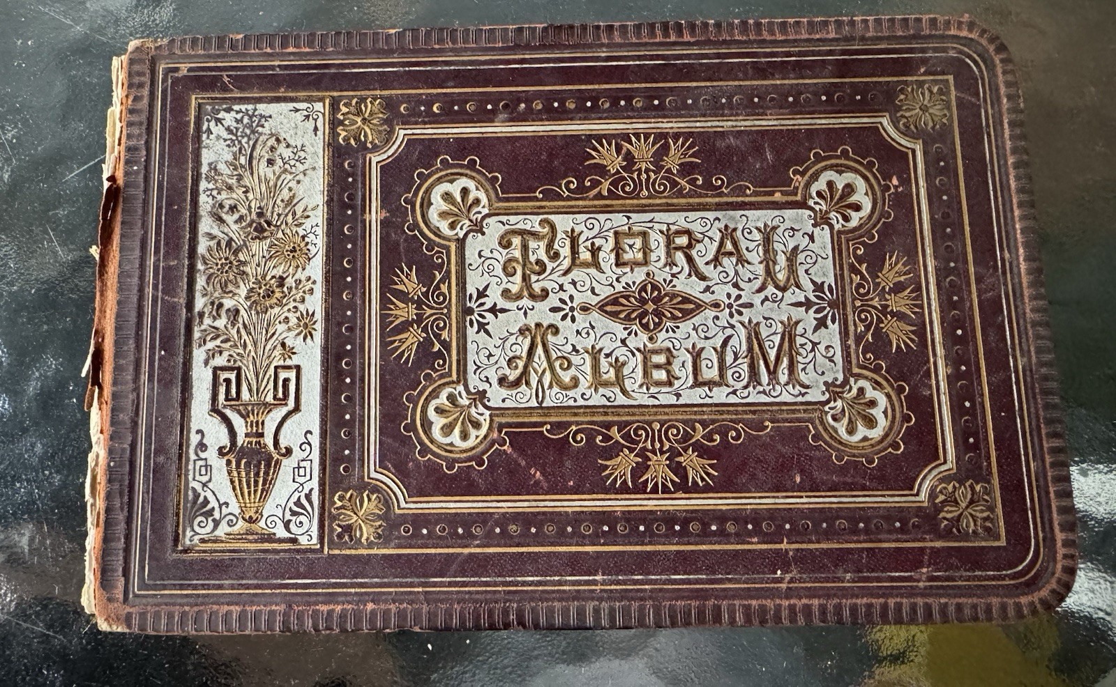 1878 Victorian Floral Friendship Album Chromolithograph Flowers Somerville MA