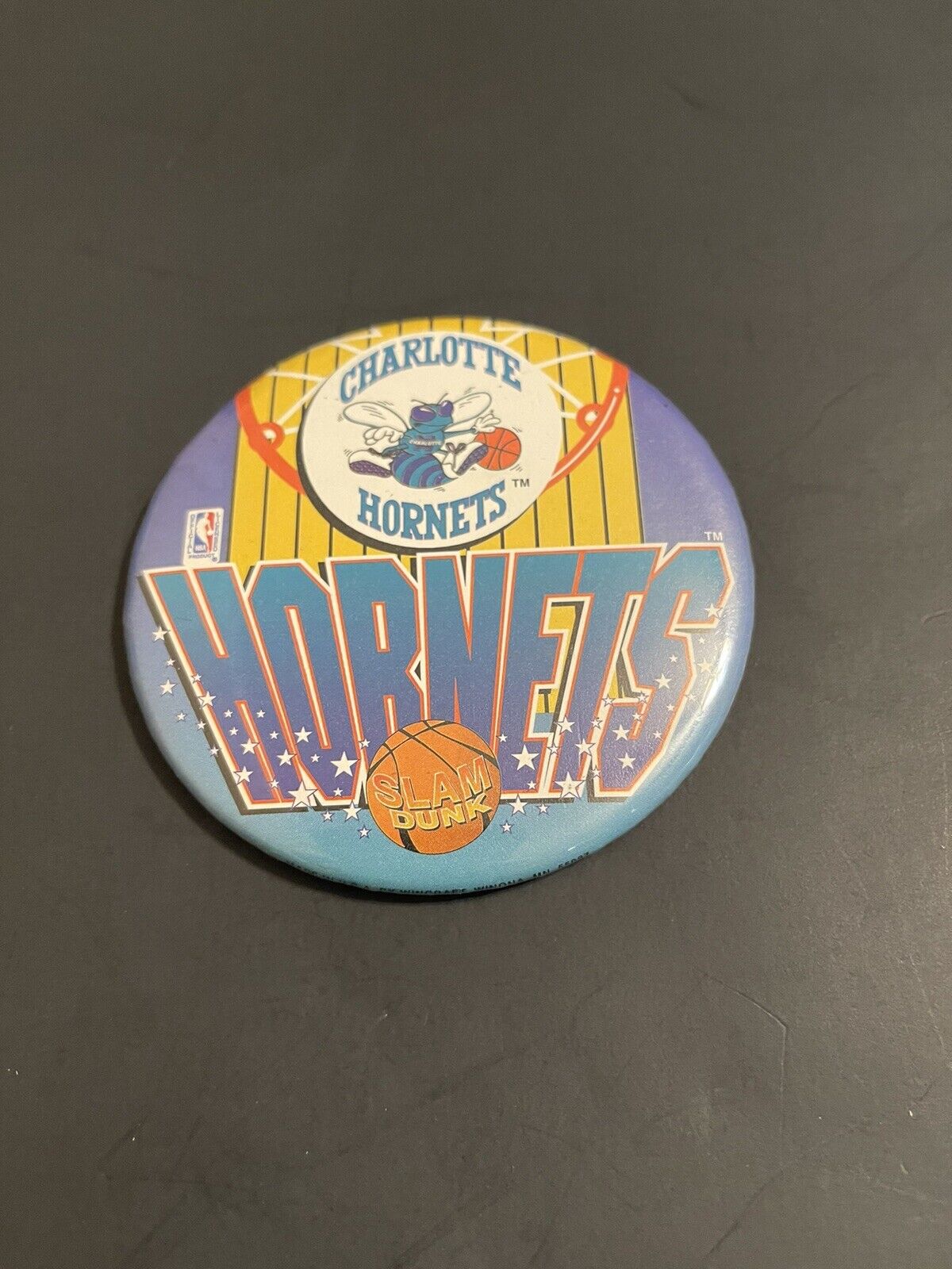 Charlotte Hornets Slam Dunk Button Pin