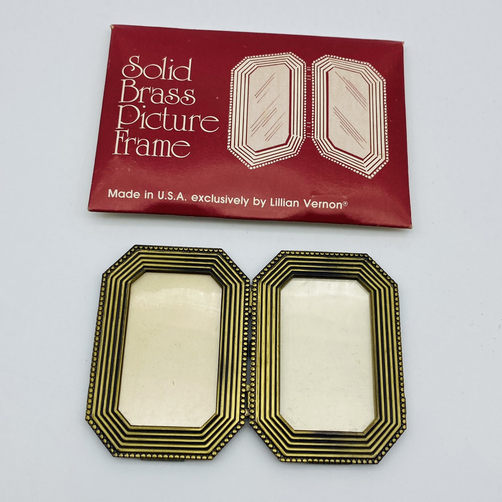 1981 Lillian Vernon Solid Brass Picture Frame Set 2 Miniature Frames 1981 Lillian Vernon Solid Brass Picture Frame Set 2 Miniature Frames