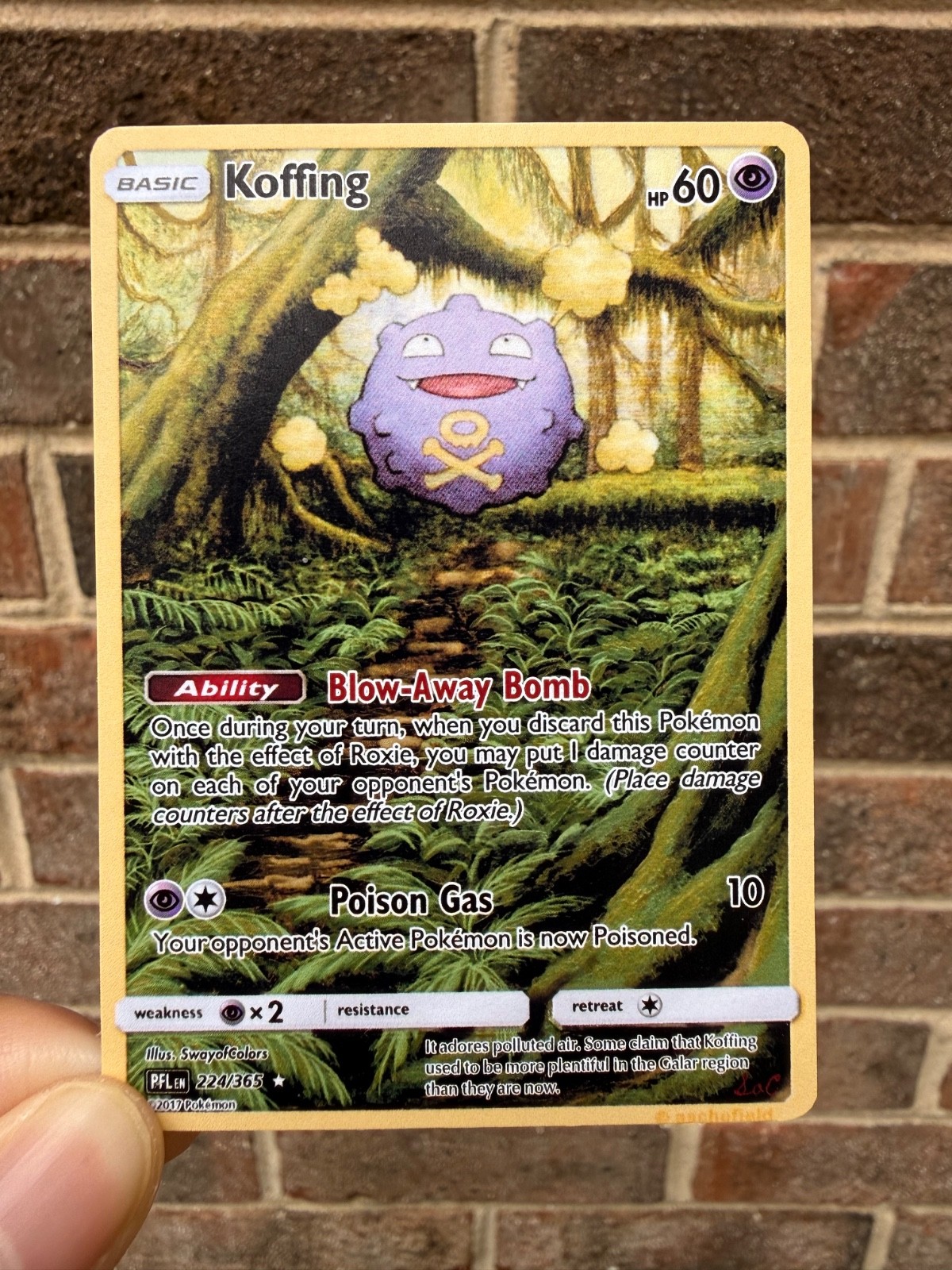 Koffing Fan Art Trading Card Handmade Custom Collectible Card