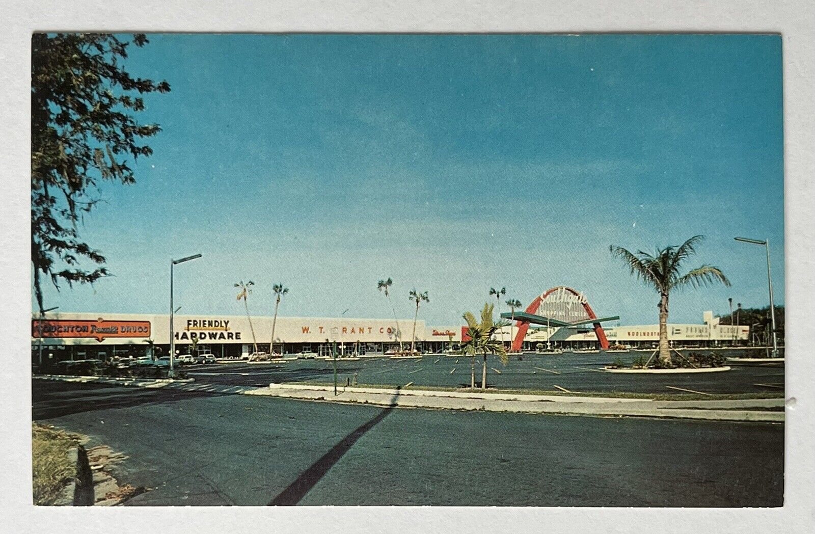 Vintage Postcard Southgate Shopping Center Lakeland, Florida Lusterchrome