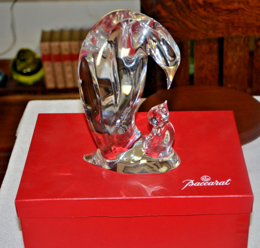 Stunning Large Baccarat figurine mother and baby penguin 8 Stunning Large Baccarat figurine mother and baby penguin 8