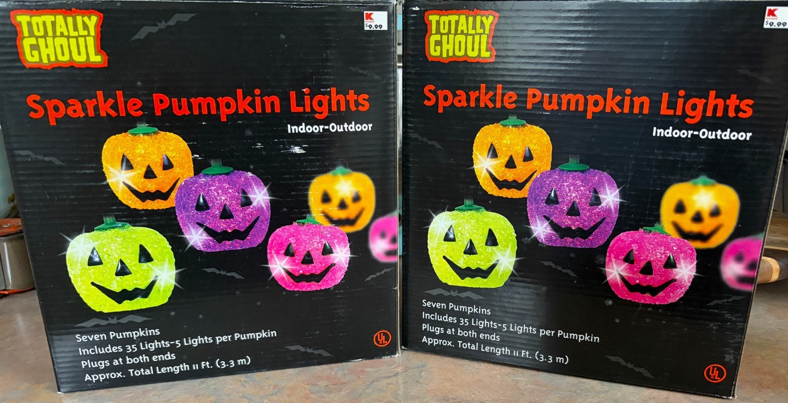 2 Vtg Totally Ghoul Sparkle Pumpkin String Lights~Halloween~Indoor/Outdoor~Nice 2 Vtg Totally Ghoul Sparkle Pumpkin String Lights~Halloween~Indoor/Outdoor~Nice