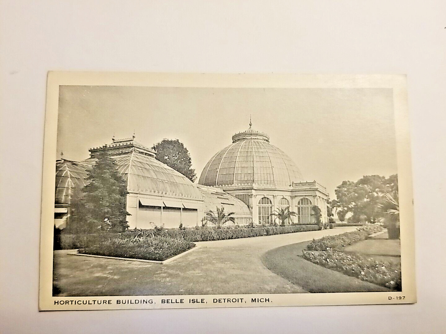Antique Postcard Horticulture Building Belle Island Detroit Mich Early 1900 A17