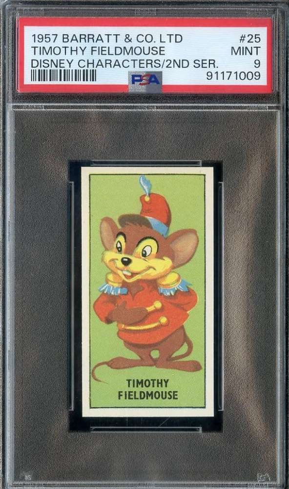1957 BARRATT DISNEY CHARACTERS #25 TIMOTHY FIELDMOUSE PSA 9 *DS15840 1957 BARRATT DISNEY CHARACTERS #25 TIMOTHY FIELDMOUSE PSA 9 *DS15840