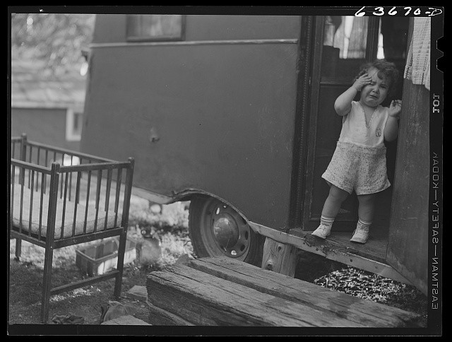 Ypsilanti Michigan 1941 Child of Defense Worker in Edgewater Trailer Camp