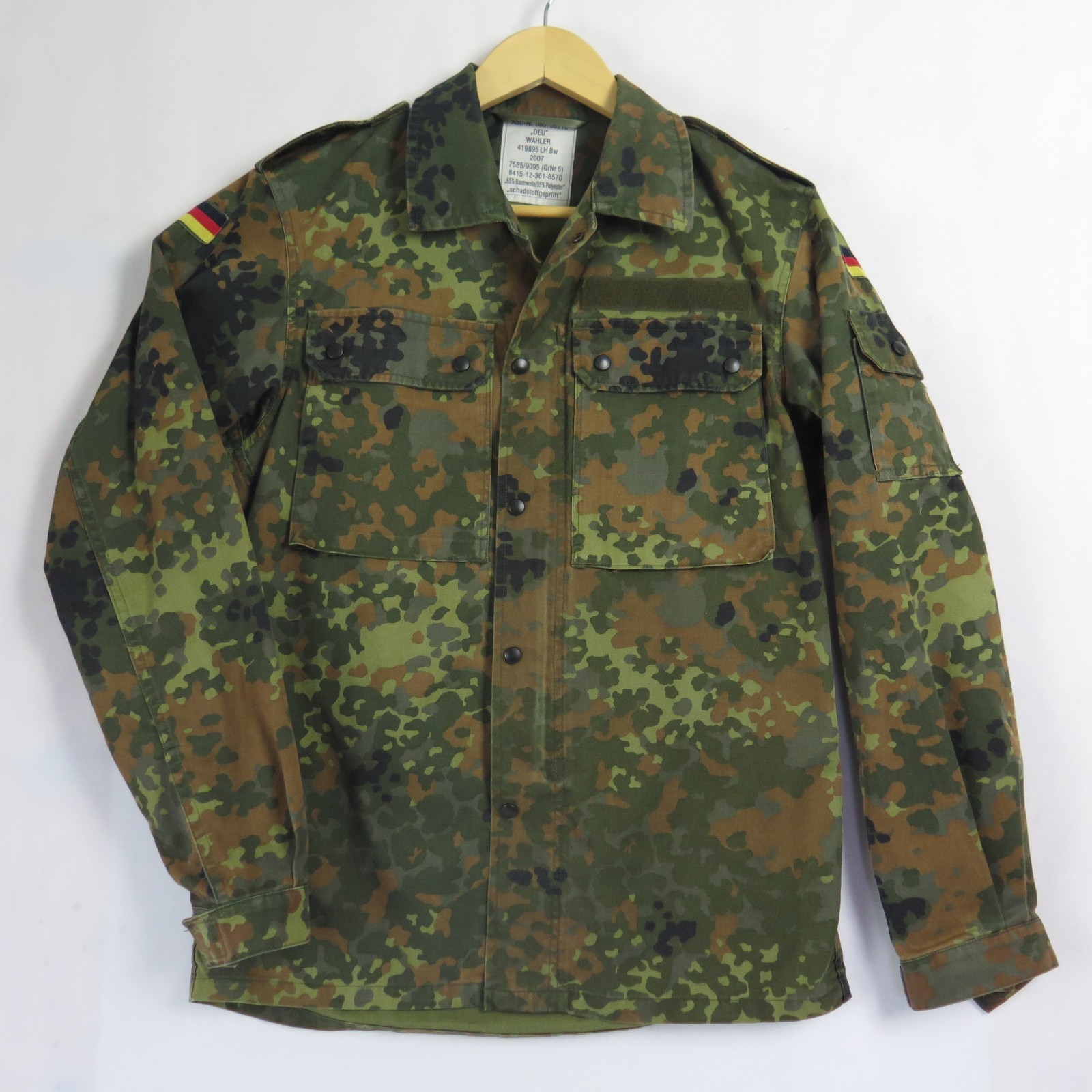 Deu Wahler German Camo Shirt Men's Chest 41 GrNr6 Olive Gold Field Jacket 2007 Deu Wahler German Camo Shirt Men's Chest 41 GrNr6 Olive Gold Field Jacket 2007