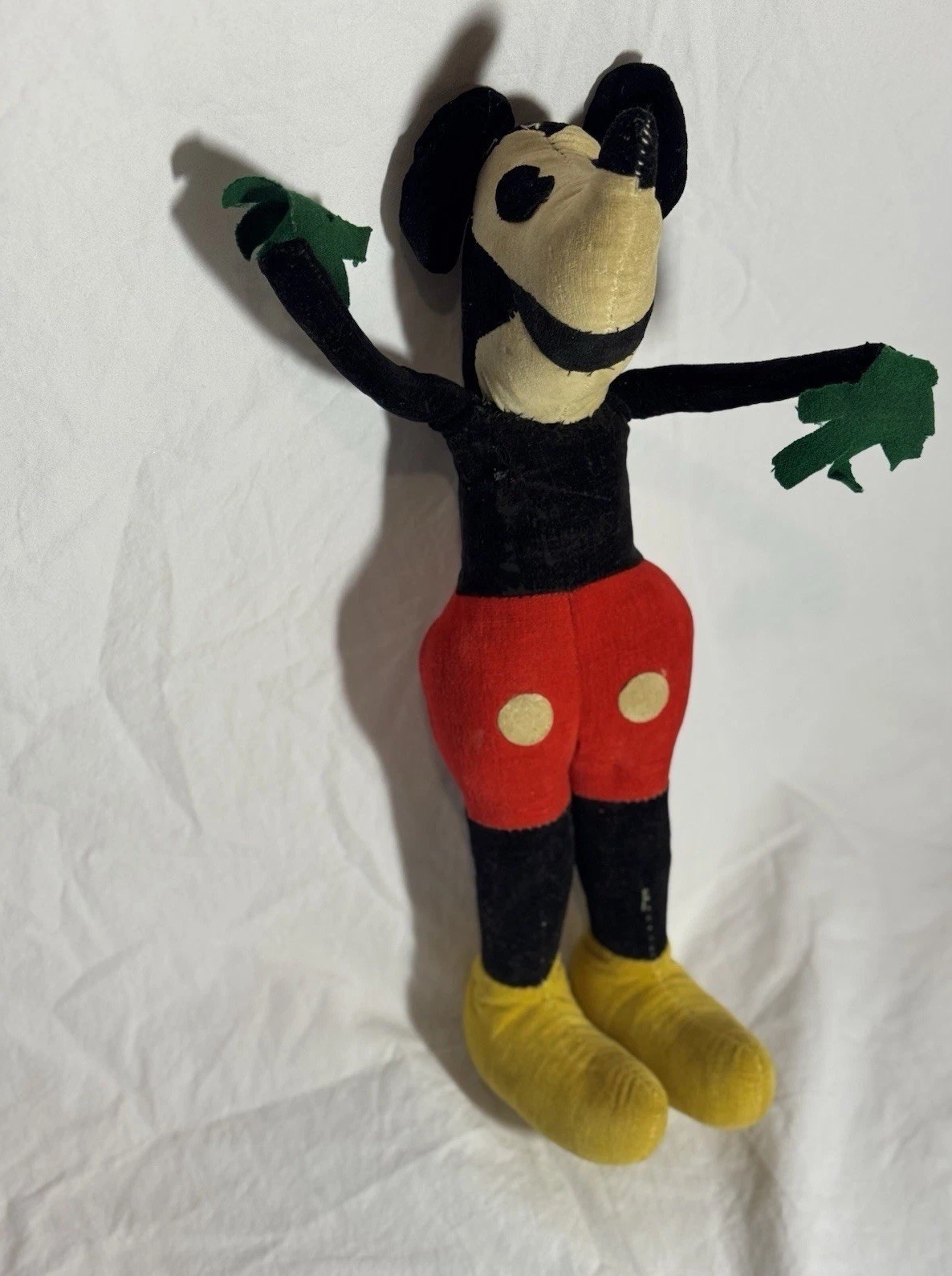 Rare 1930’s Mickey Mouse Plush Doll Pre-War Japanese Velveteen Straw Filled Rare 1930’s Mickey Mouse Plush Doll Pre-War Japanese Velveteen Straw Filled