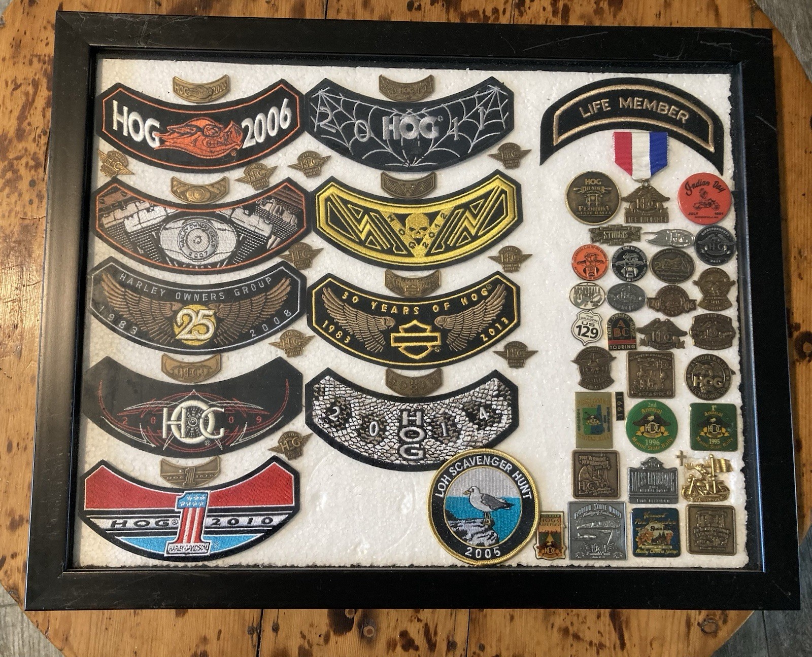 HOG Harley Davidson Owners Group Patches Pins Ladies Pins Rally Framed Huge Lot HOG Harley Davidson Owners Group Patches Pins Ladies Pins Rally Framed Huge Lot
