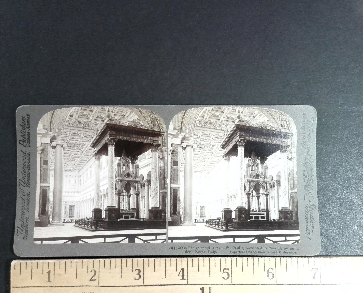 St Paul\'s Altar Rome Italy Stereoview Underwood & Underwood 1897 Curved Mount St Paul\'s Altar Rome Italy Stereoview Underwood & Underwood 1897 Curved Mount