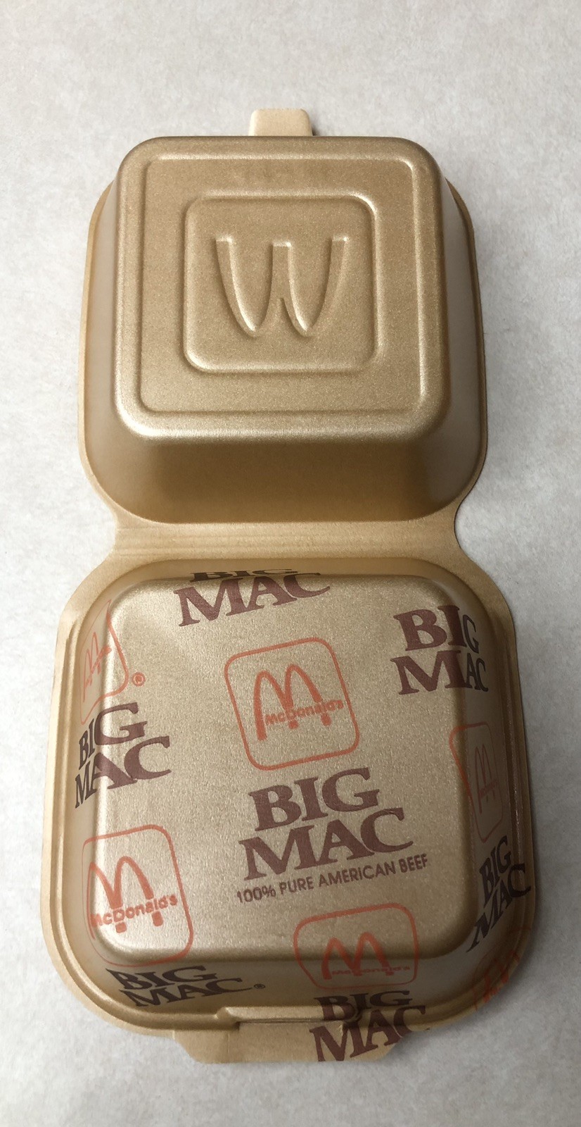 McDonald\'s Big Mac Clamshell Foam Container Box Vintage NOS McDonald\'s Big Mac Clamshell Foam Container Box Vintage NOS