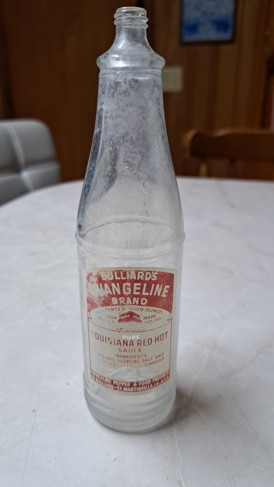 vintage 1950s BULLARD\'s EVANGELINE Louisiana HOT SAUCE bottle St Martinsville LA vintage 1950s BULLARD\'s EVANGELINE Louisiana HOT SAUCE bottle St Martinsville LA