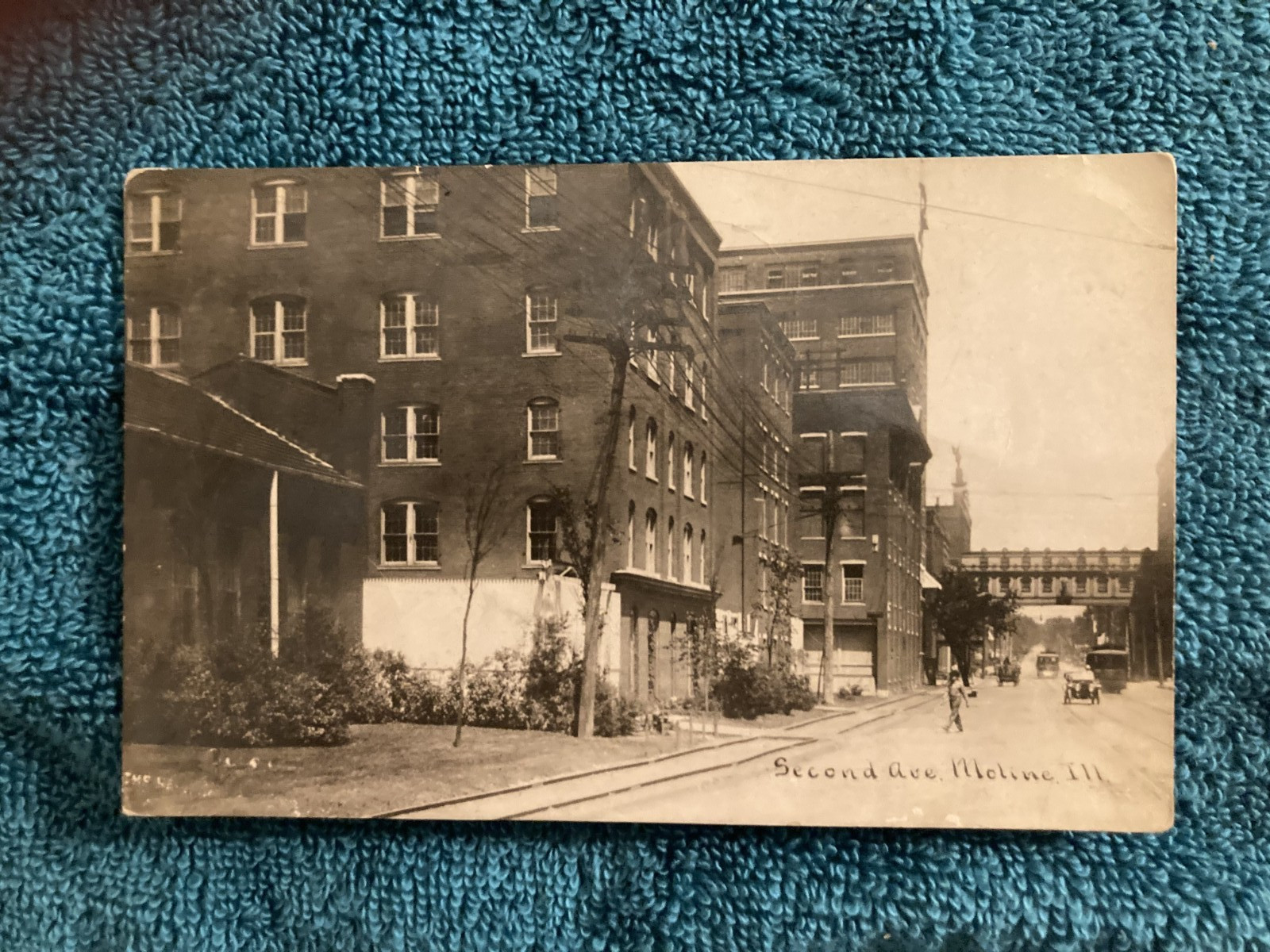 RPPC MOLINE Illinois Second Ave Antique Photo Autos Trolly People Posted 1913 RPPC MOLINE Illinois Second Ave Antique Photo Autos Trolly People Posted 1913
