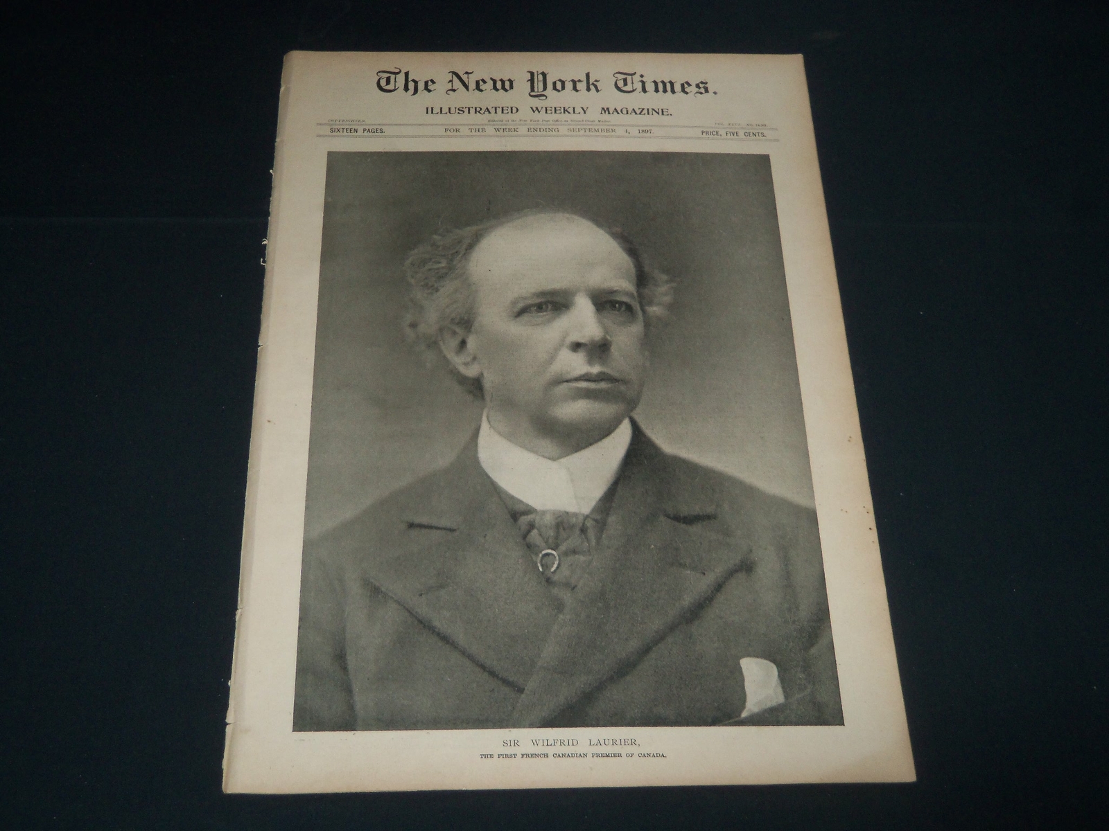 1897 SEPT 4 NEW YORK TIMES ILLUSTRATED MAGAZINE - SIR WILFRID LAURIER - NP 3867 1897 SEPT 4 NEW YORK TIMES ILLUSTRATED MAGAZINE - SIR WILFRID LAURIER - NP 3867