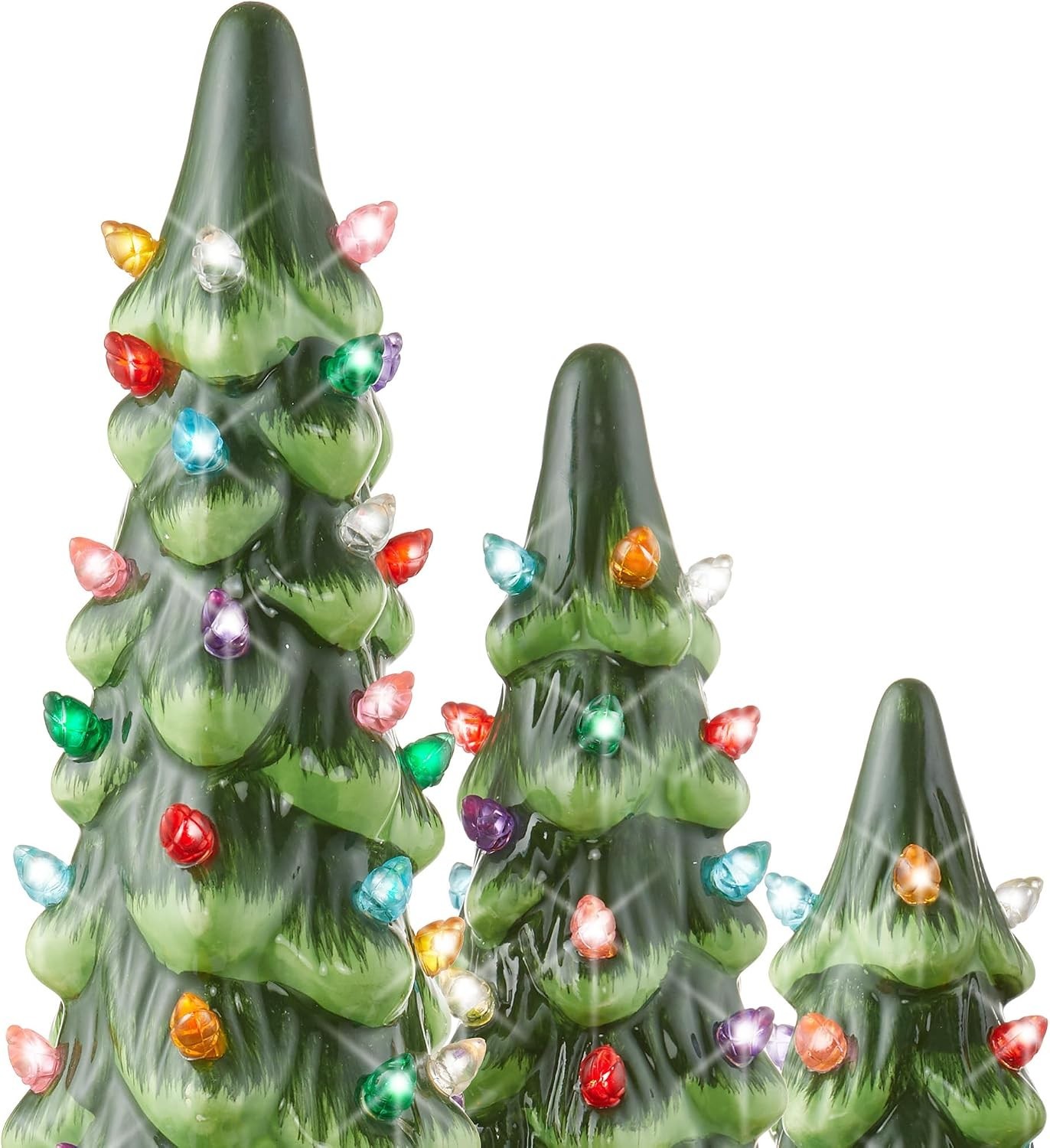 Three-piece hand-painted resin Christmas trees,8,10,12-inch light-up Christmas Three-piece hand-painted resin Christmas trees,8,10,12-inch light-up Christmas