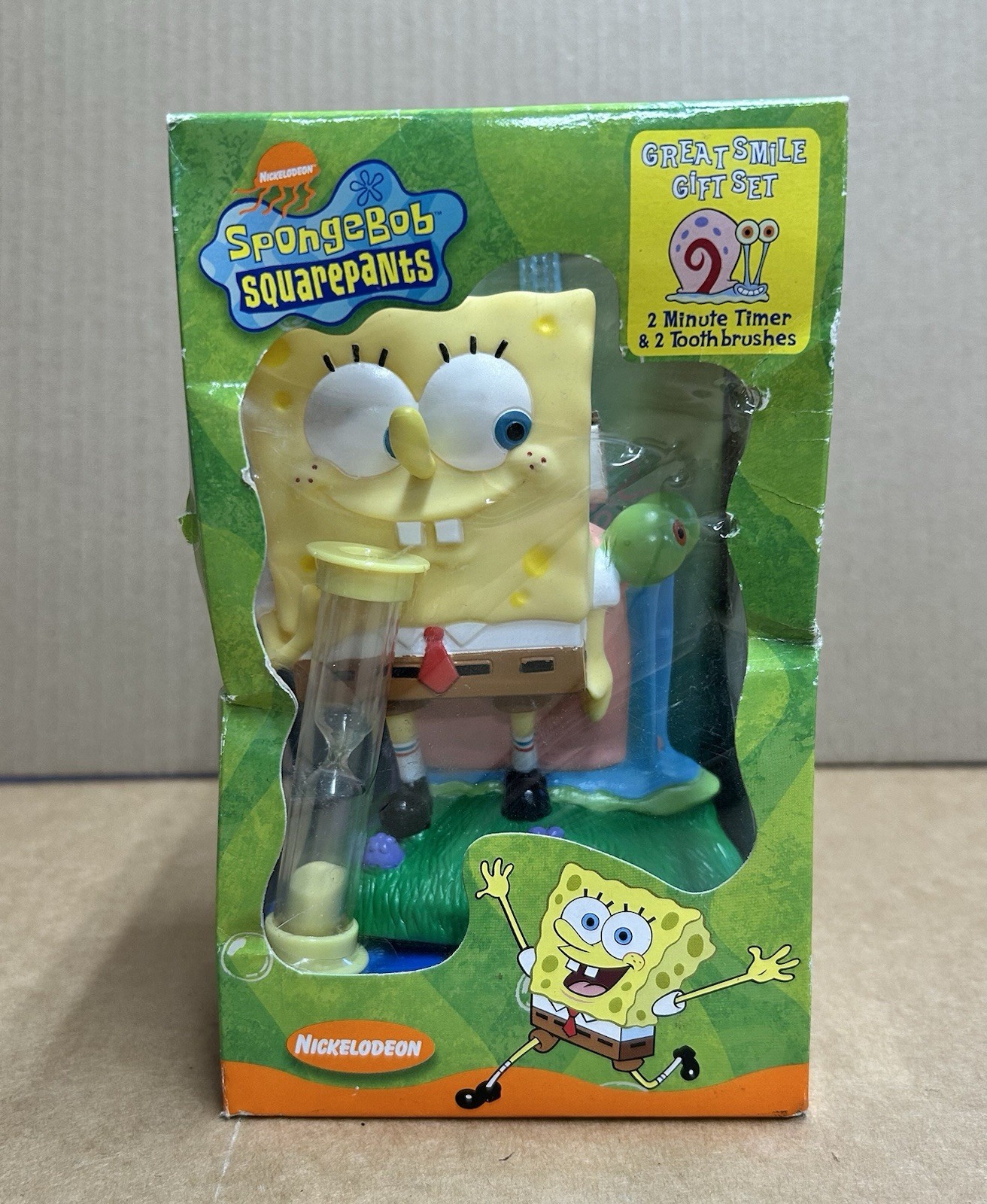 Vintage Spongebob Squarepants Great Smile Gift Set Toothbrush Timer 2002 NIB Vintage Spongebob Squarepants Great Smile Gift Set Toothbrush Timer 2002 NIB