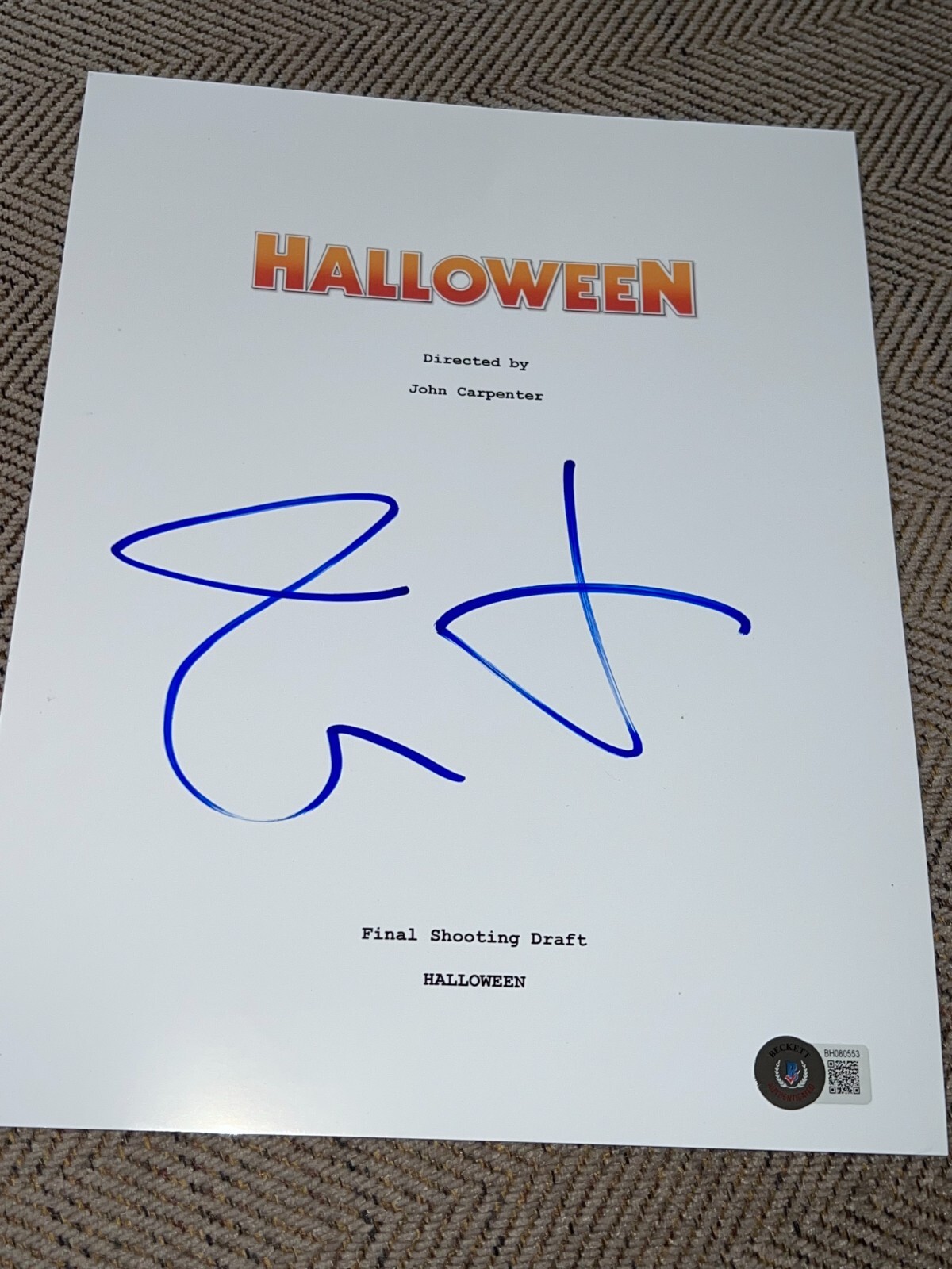 JAMIE LEE CURTIS SIGNED AUTOGRAPH HALLOWEEN MOVIE SCRIPT FULL BECKETT BAS COA F JAMIE LEE CURTIS SIGNED AUTOGRAPH HALLOWEEN MOVIE SCRIPT FULL BECKETT BAS COA F