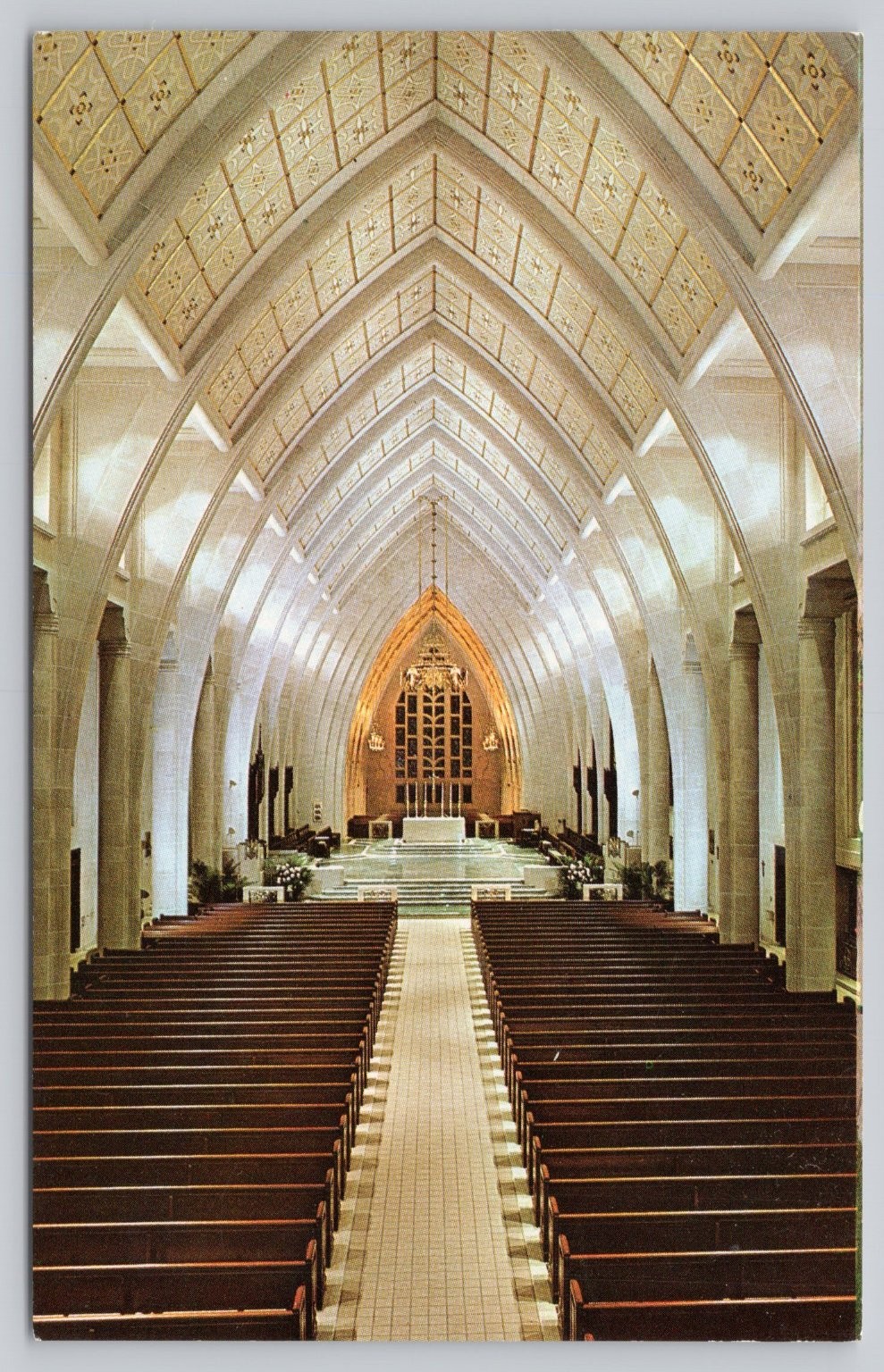 Vintage 1962 La Crosse WI St. Joseph Workman Cathedral Interior Postcard