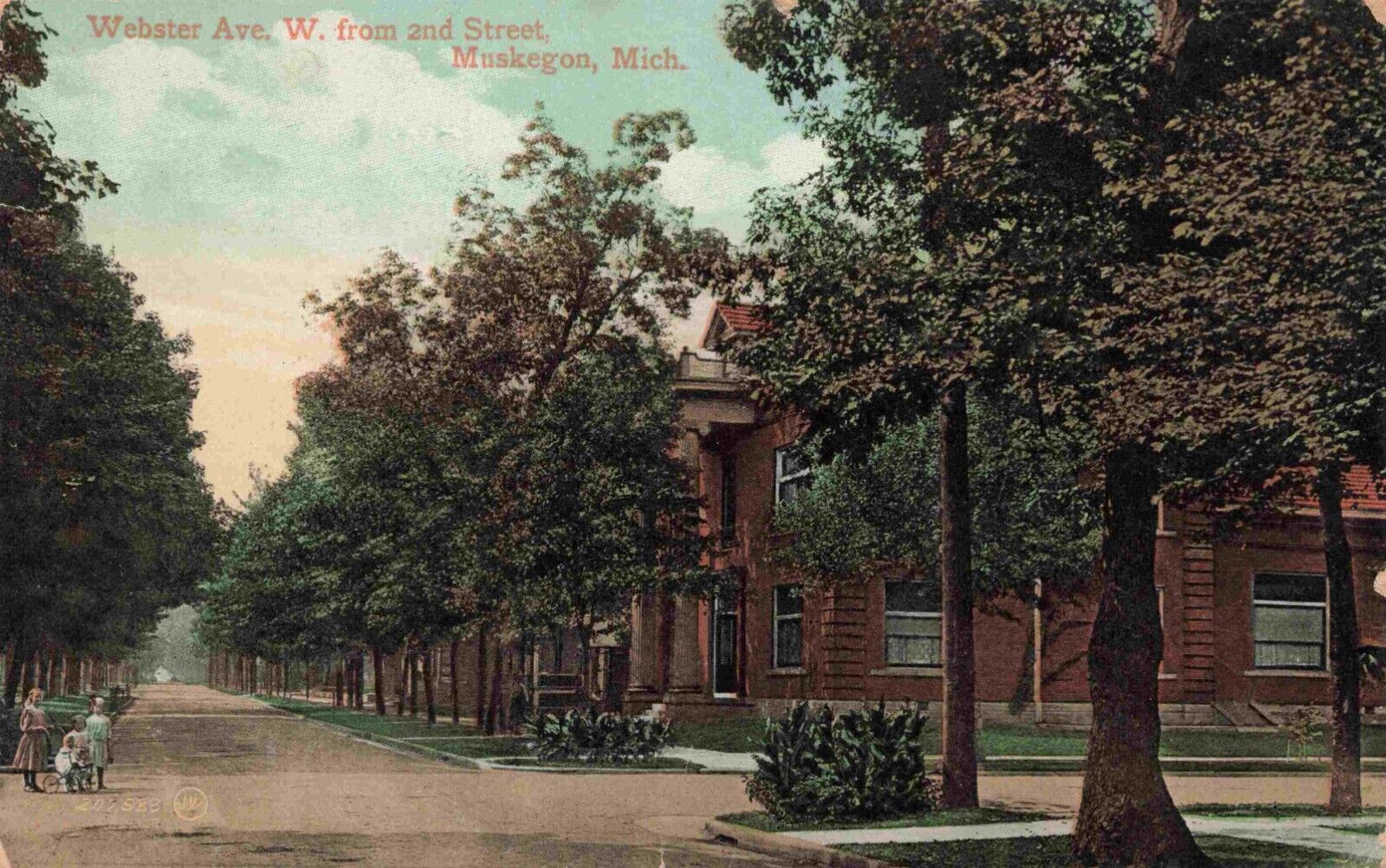 1909 Greater Muskegon Women\'s Club Webster & 2nd St Vintage Michigan Postcard