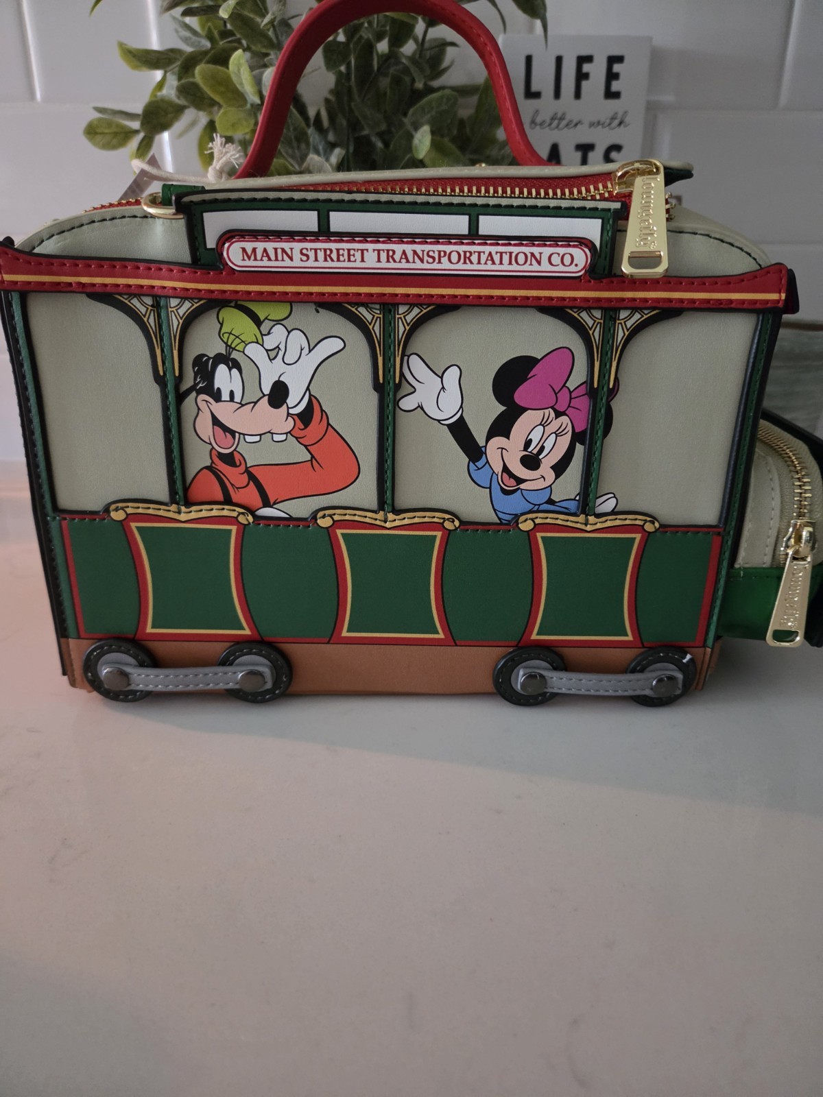 Disney Parks 2026 WDW Main Street Trolley Bag Mickey Donald Pluto Loungefly New