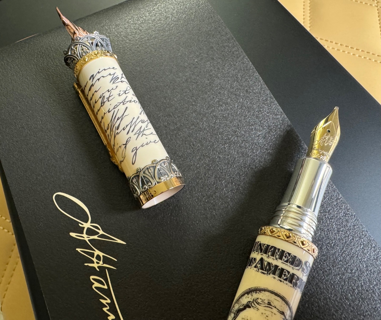 Montegrappa Alexander Hamilton Fountain Pen 18K Gold NIB Limited Edition of 177 Montegrappa Alexander Hamilton Fountain Pen 18K Gold NIB Limited Edition of 177
