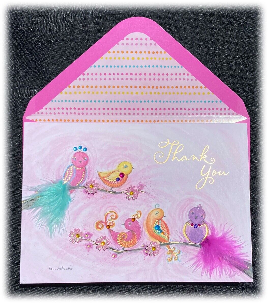 NEW Papyrus Bella Pilar Chic Thank You You're So Kind Birds Card