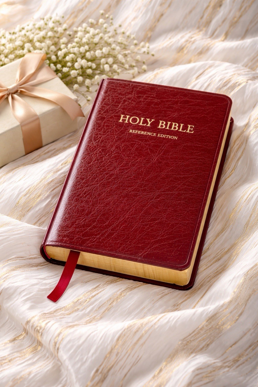 NEW 1988 Holy Bible Reference Edition Thomas Nelson Red Leather Gilt Pages 595BG