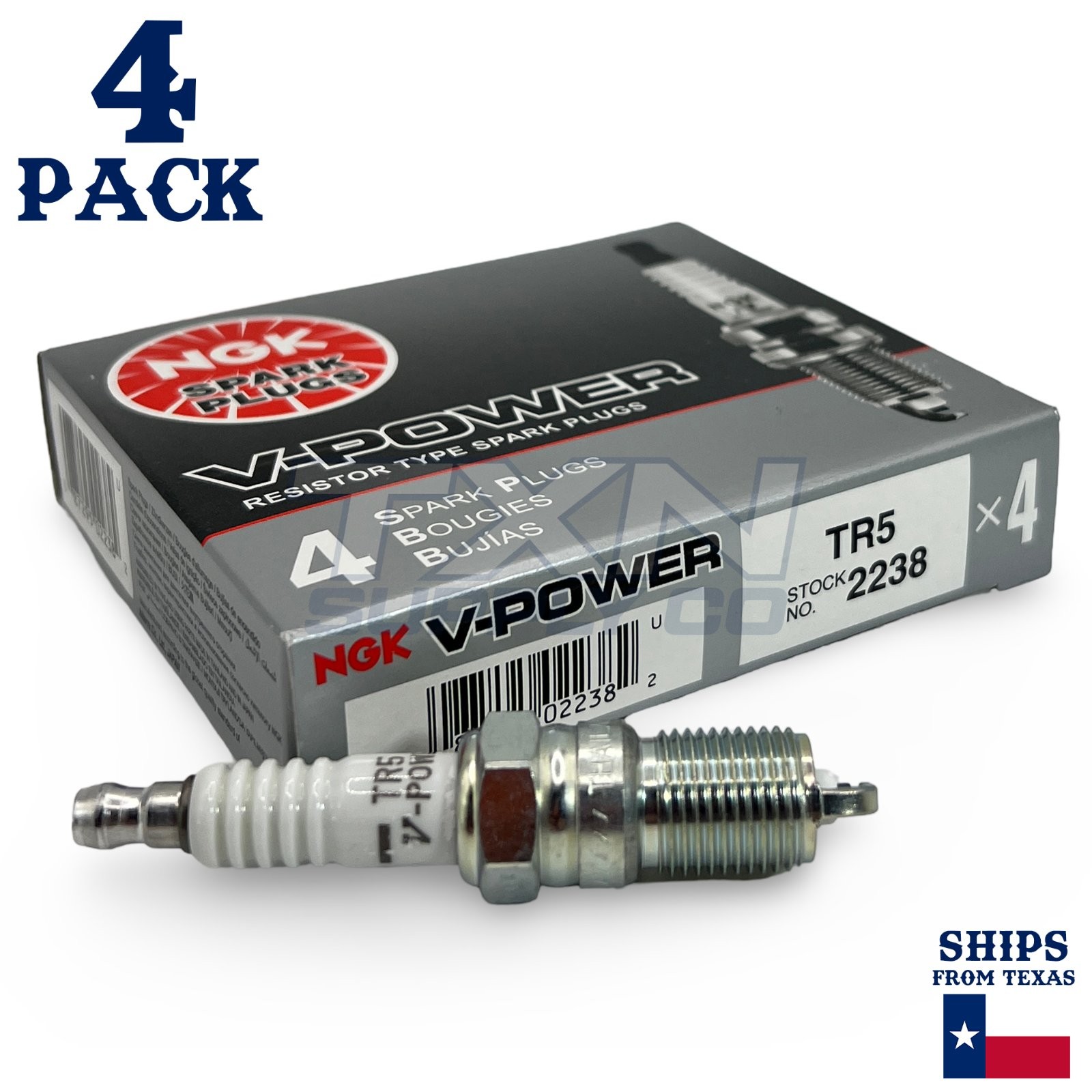4 Pack NGK 2238 V-Power Spark Plugs TR5