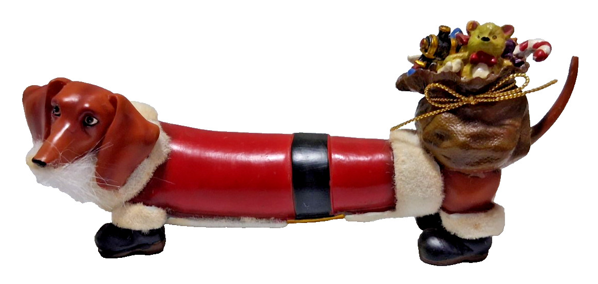 2006 Westland Hot Diggity Daschund Figurine “Santa Weiner” # 16538 Christmas Dog