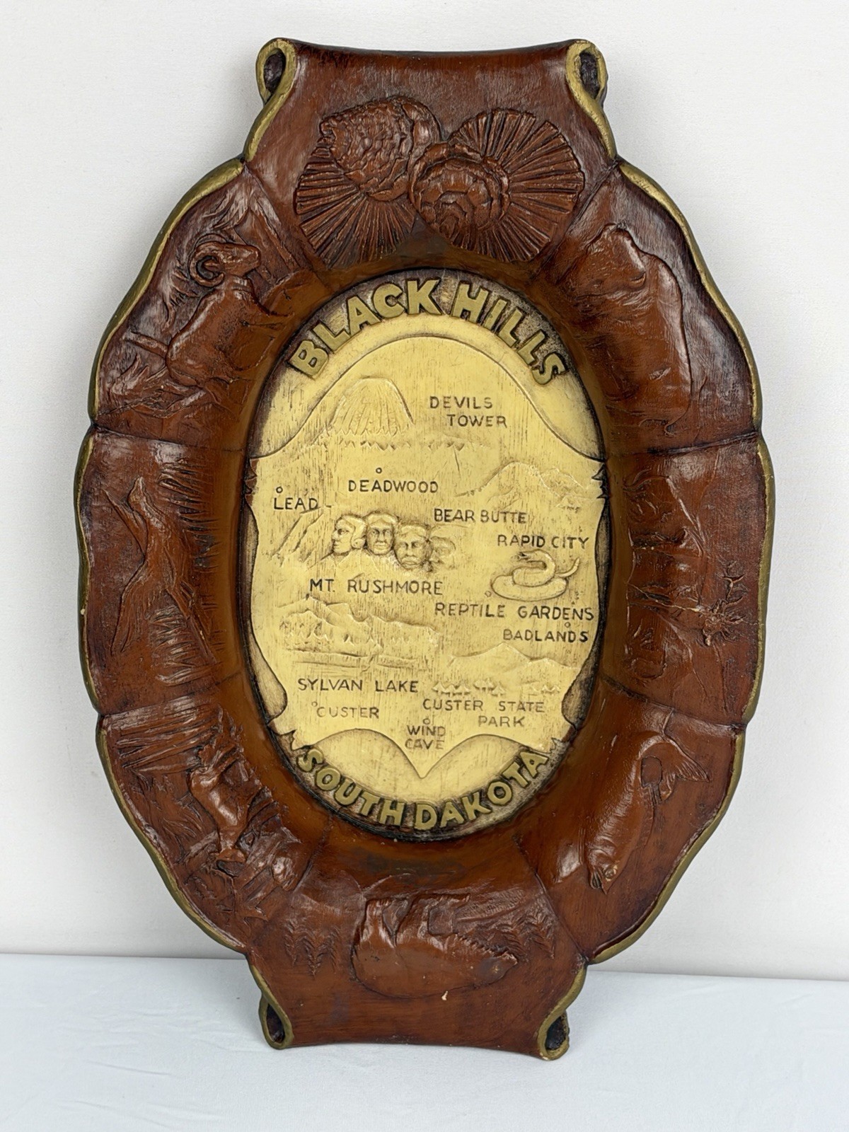 Vintage Black Hills South Dakota Burwood Wall Plaque Mt Rushmore Devils Tower Vintage Black Hills South Dakota Burwood Wall Plaque Mt Rushmore Devils Tower