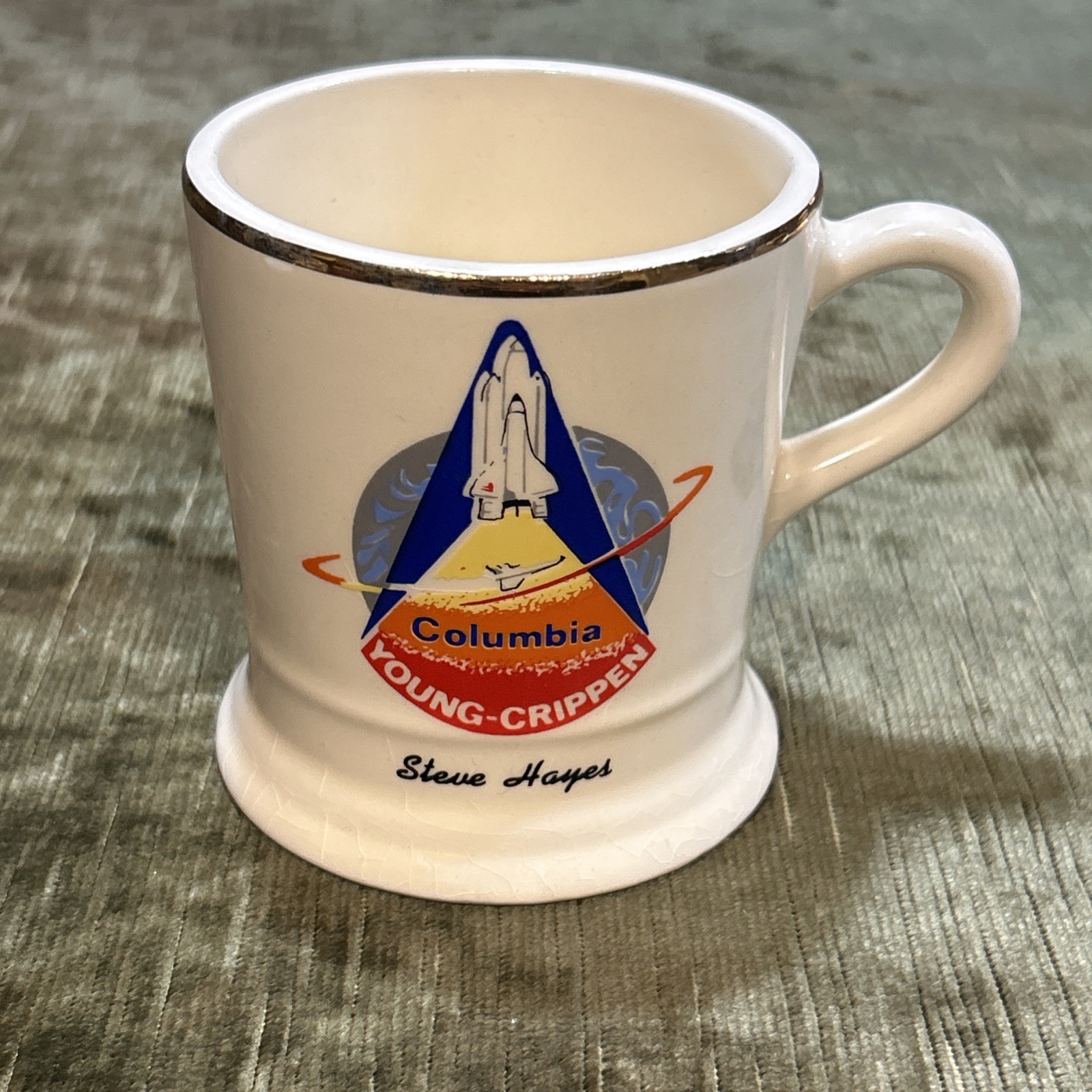 Vintage NASA Mission Control Columbia Young Crippen Steve Hayes CCT Mug