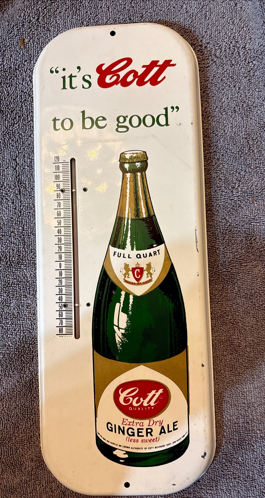 Vintage Advertising Tin Sign IT’S COTT TO BE GOOD Stout Sign Co. 17’ X 23’ USA