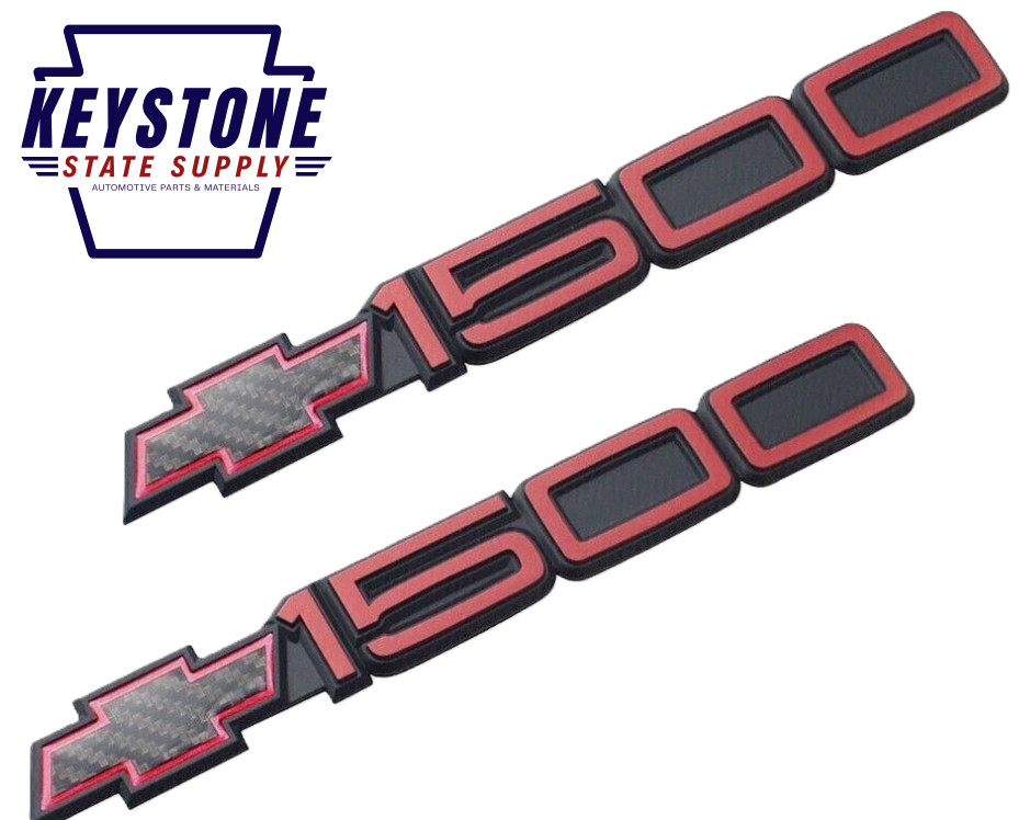 1990 1991 Chevy Silverado 1500 Red Door Emblems 3D Badge Decal Replacement 2pc 1990 1991 Chevy Silverado 1500 Red Door Emblems 3D Badge Decal Replacement 2pc