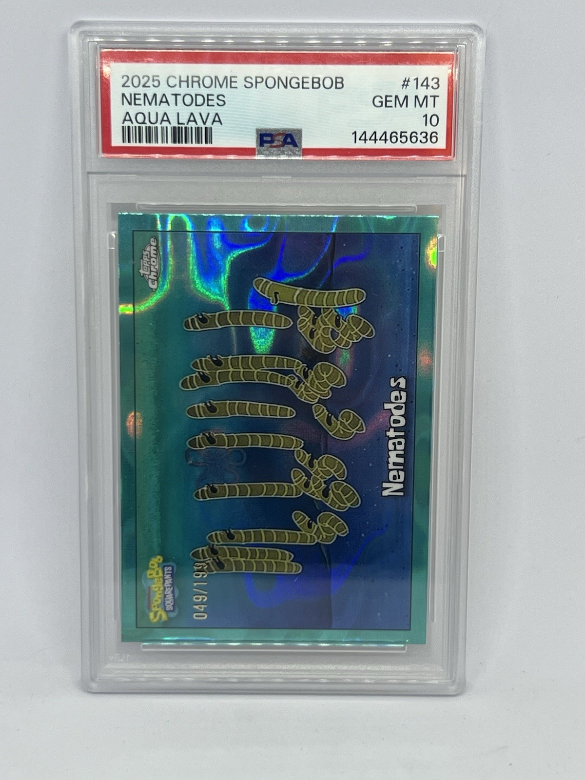 2025 Topps Chrome SpongeBob Nematoads Aqua Lava Refractor /199 PSA 10 2025 Topps Chrome SpongeBob Nematoads Aqua Lava Refractor /199 PSA 10