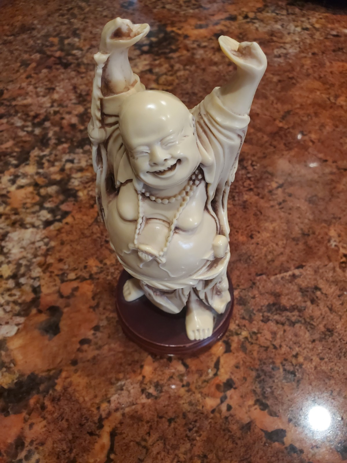 Antique Bone Like Launching Buddha. Statue. Good Quality. Very Rare. Great Gift