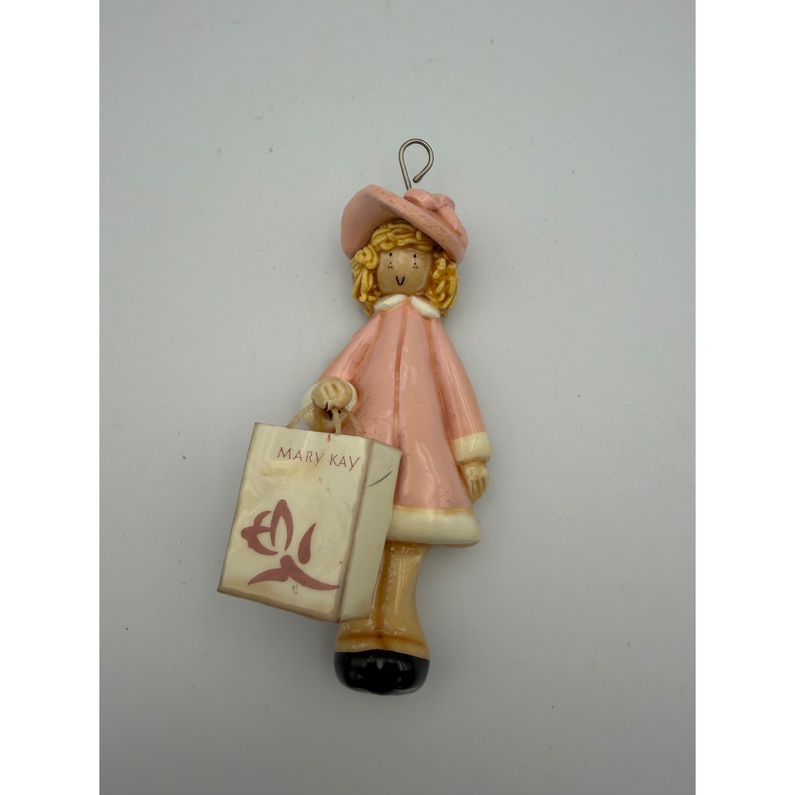 Vintage Mary Kay Girl Figurine Ornament Pink Coat Shopping Bag Collectible Vintage Mary Kay Girl Figurine Ornament Pink Coat Shopping Bag Collectible