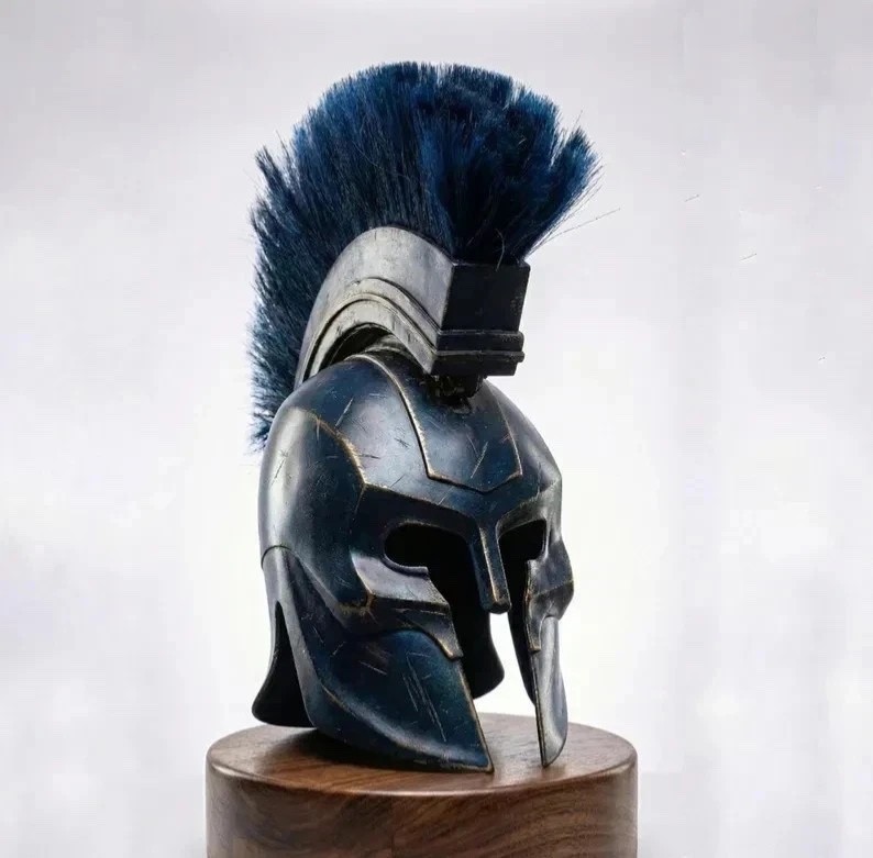 King Agamemnon Greek Warrior Helmet Replica Metal Spartan Trojan Armor Helmet King Agamemnon Greek Warrior Helmet Replica Metal Spartan Trojan Armor Helmet