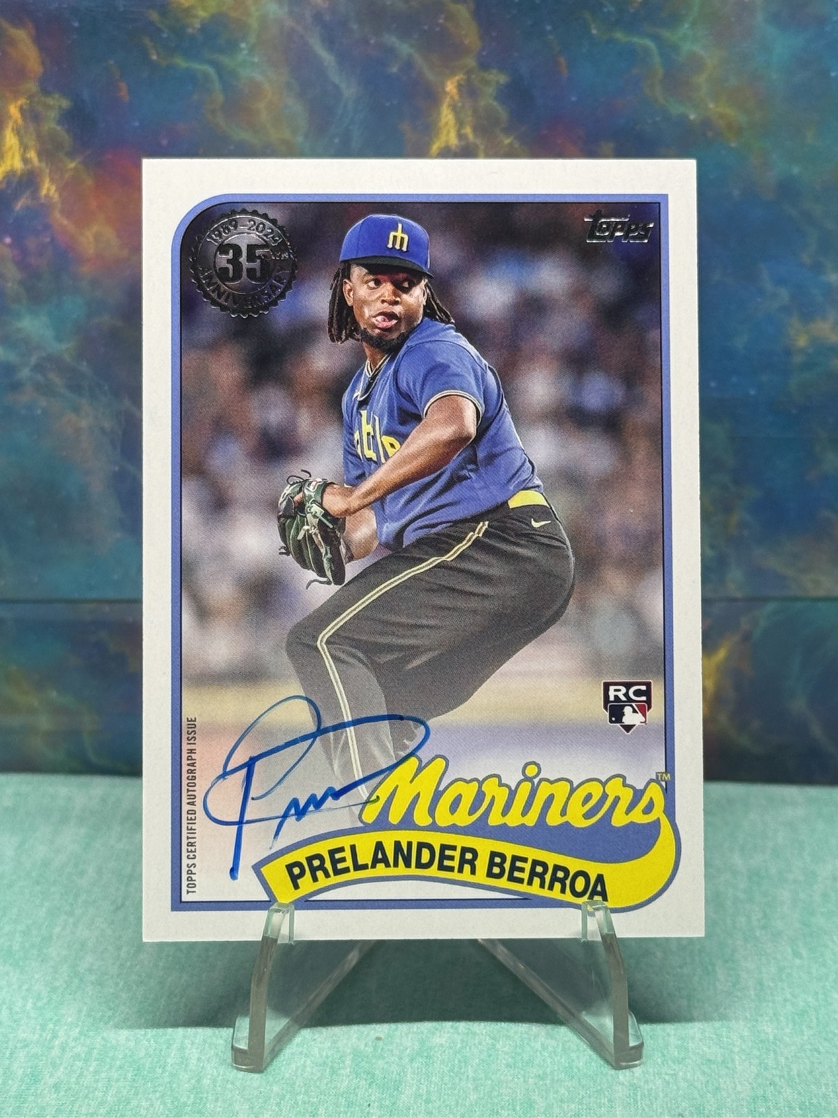 2024 Topps Series 2 Prelander Berroa RC 1989 Auto #89BA-PBE Mariners