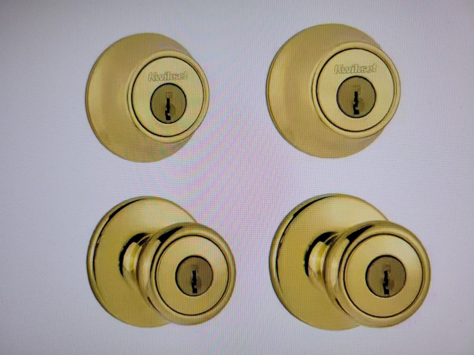 Kwikset Tylo Entry Knob and Single Cylinder Deadbolt Combo, Polished Brass