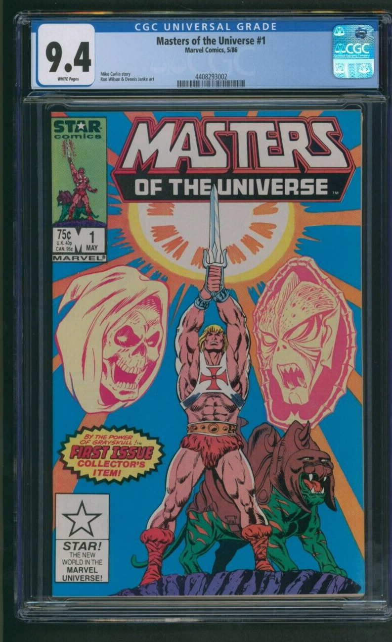 Masters of the Universe #1 CGC 9.4 White Pages Marvel Comics 1986 He-Man
