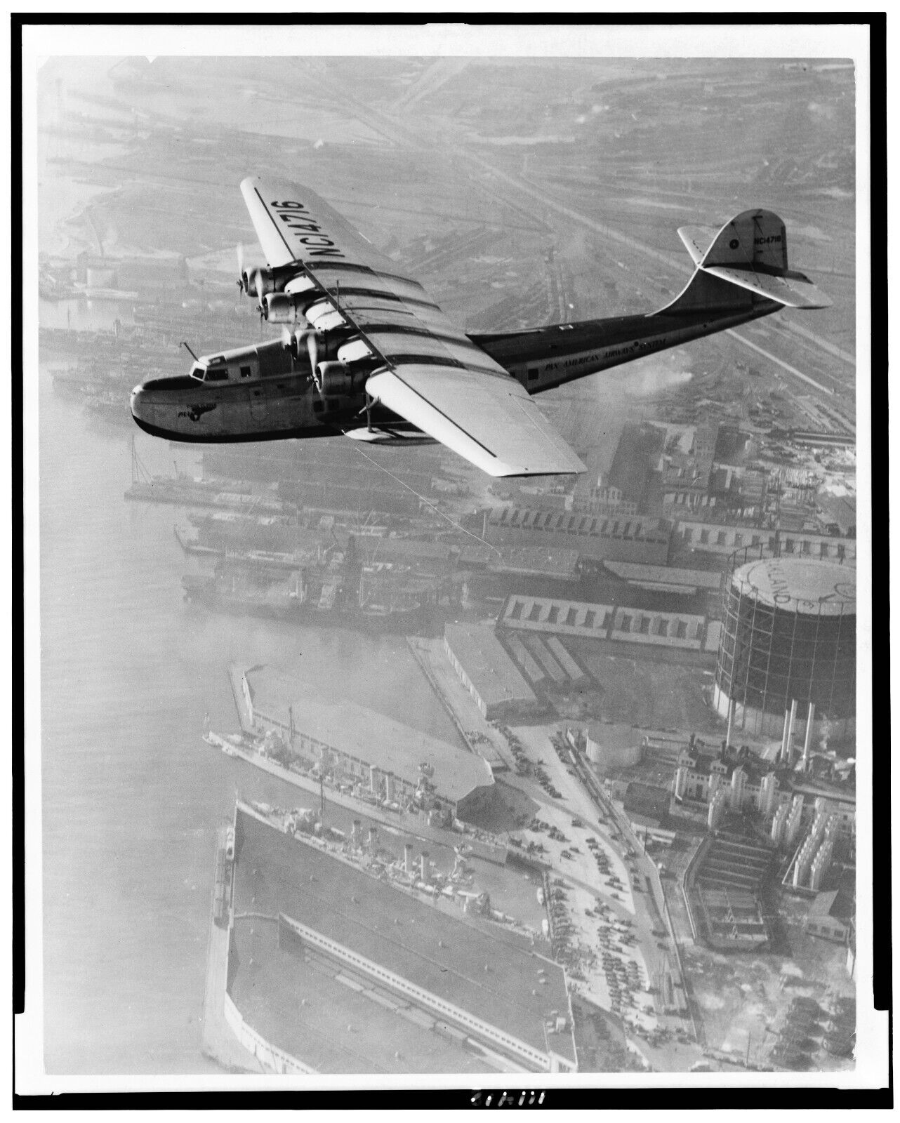 8X10 Photo, 1930\'s Pan American Airways China Clipper over Oakland CA 3c11418u