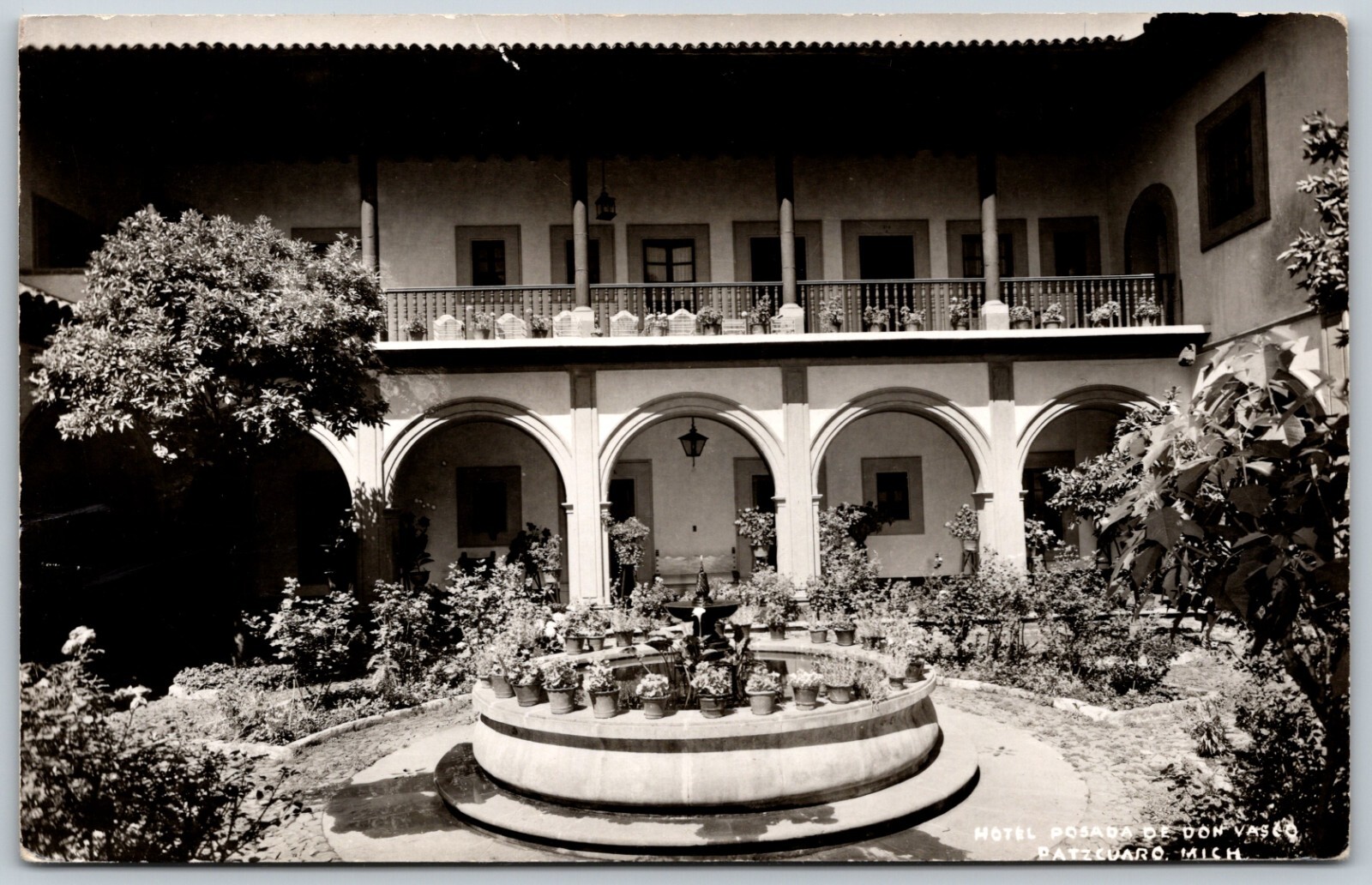 RPPC Patzcuaro Mexico Hotel Posada de Don Vasco Real Photo VINTAGE Postcard RPPC Patzcuaro Mexico Hotel Posada de Don Vasco Real Photo VINTAGE Postcard