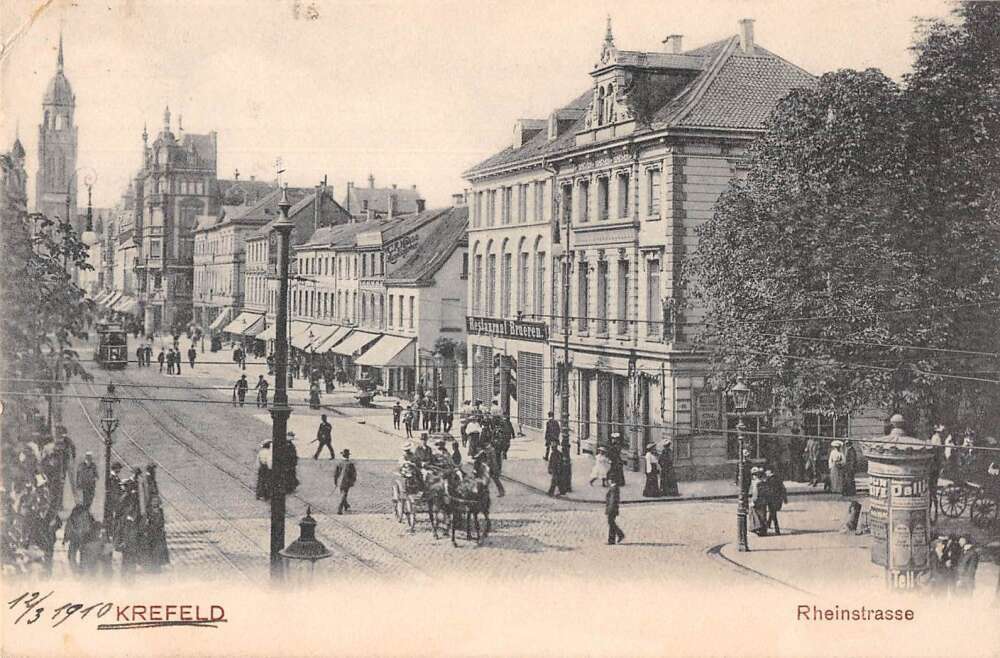 Krefeld Germany Rheinstrasse Street Scene Vintage Postcard AA36311 Krefeld Germany Rheinstrasse Street Scene Vintage Postcard AA36311