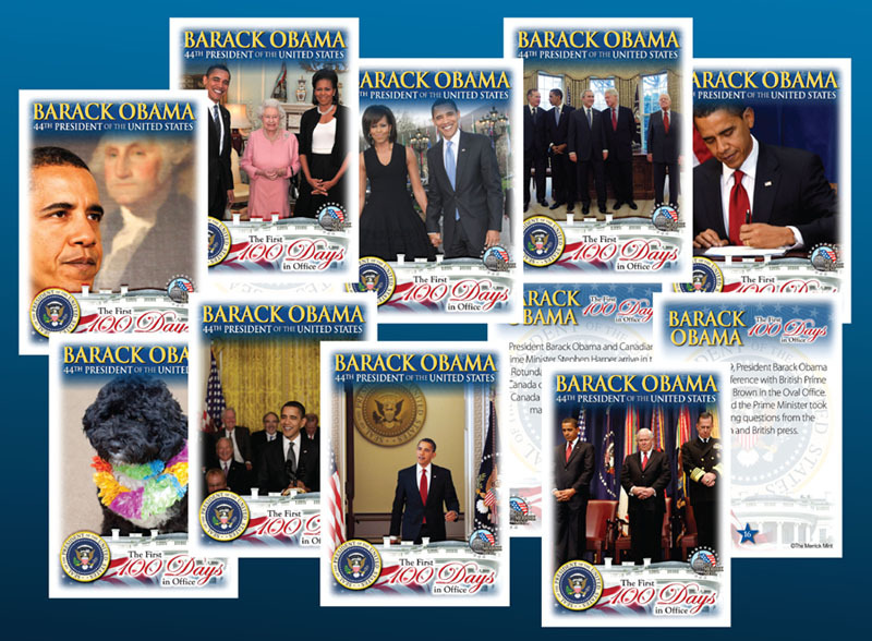 BARACK OBAMA 50-CARD First 100 Days in Office SEALED COMPLETE Premium CARD SET BARACK OBAMA 50-CARD First 100 Days in Office SEALED COMPLETE Premium CARD SET