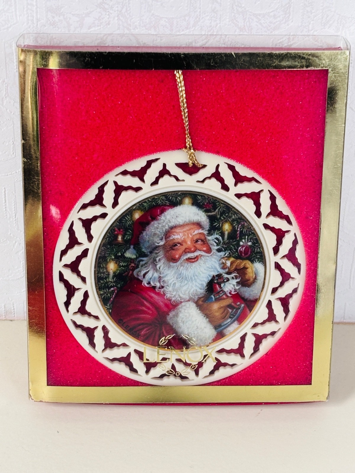 NEW VTG LENOX 2-SANTA CLAUS 6TH IN SERIES &CHRISTMAS TREE PORCELAIN ORNAMENTS NEW VTG LENOX 2-SANTA CLAUS 6TH IN SERIES &CHRISTMAS TREE PORCELAIN ORNAMENTS