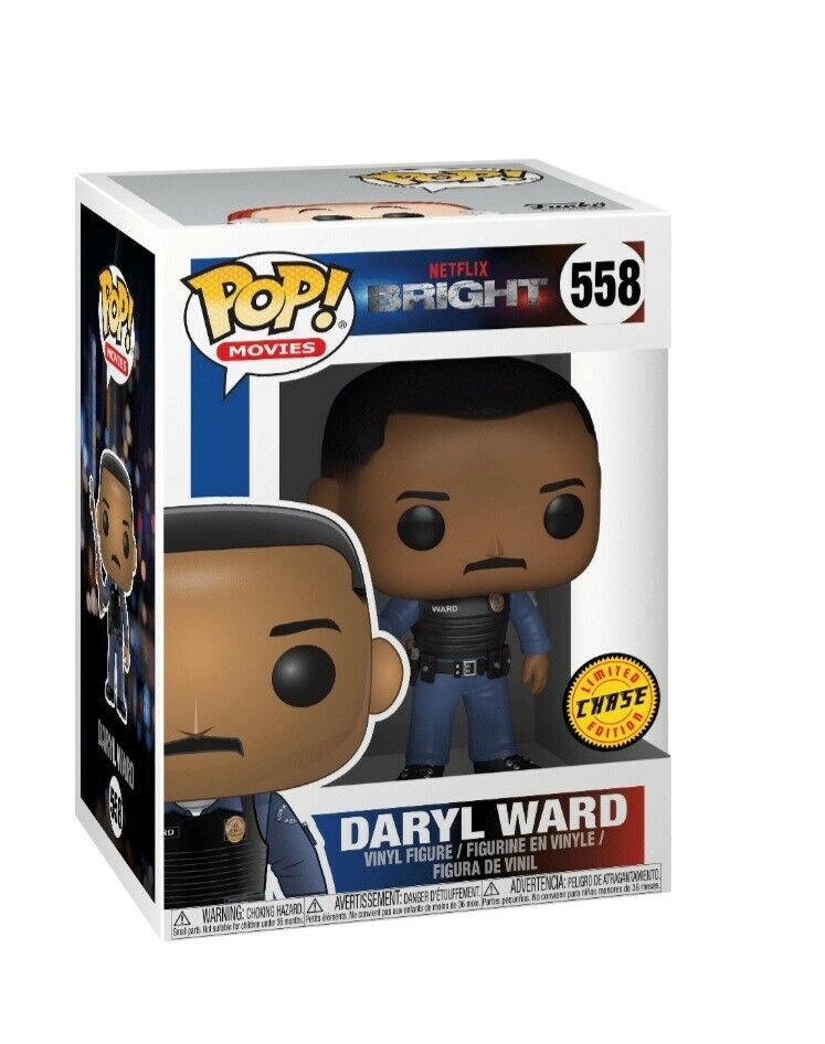 FUNKO POP Daryl Ward #558 Netflix BRIGHT Chase LIMITED EDITION + protector 