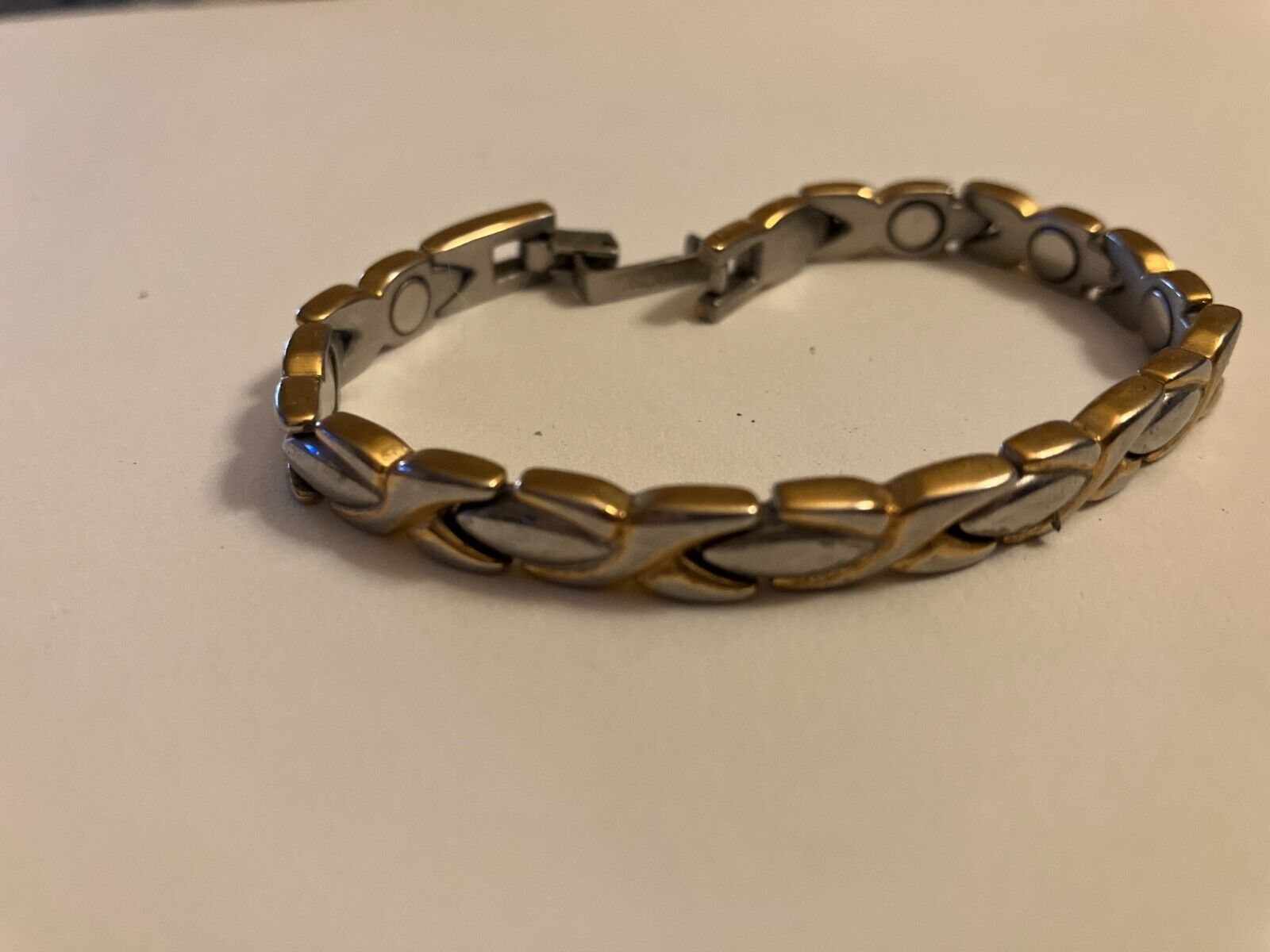 vintage estate two tone link bracelet