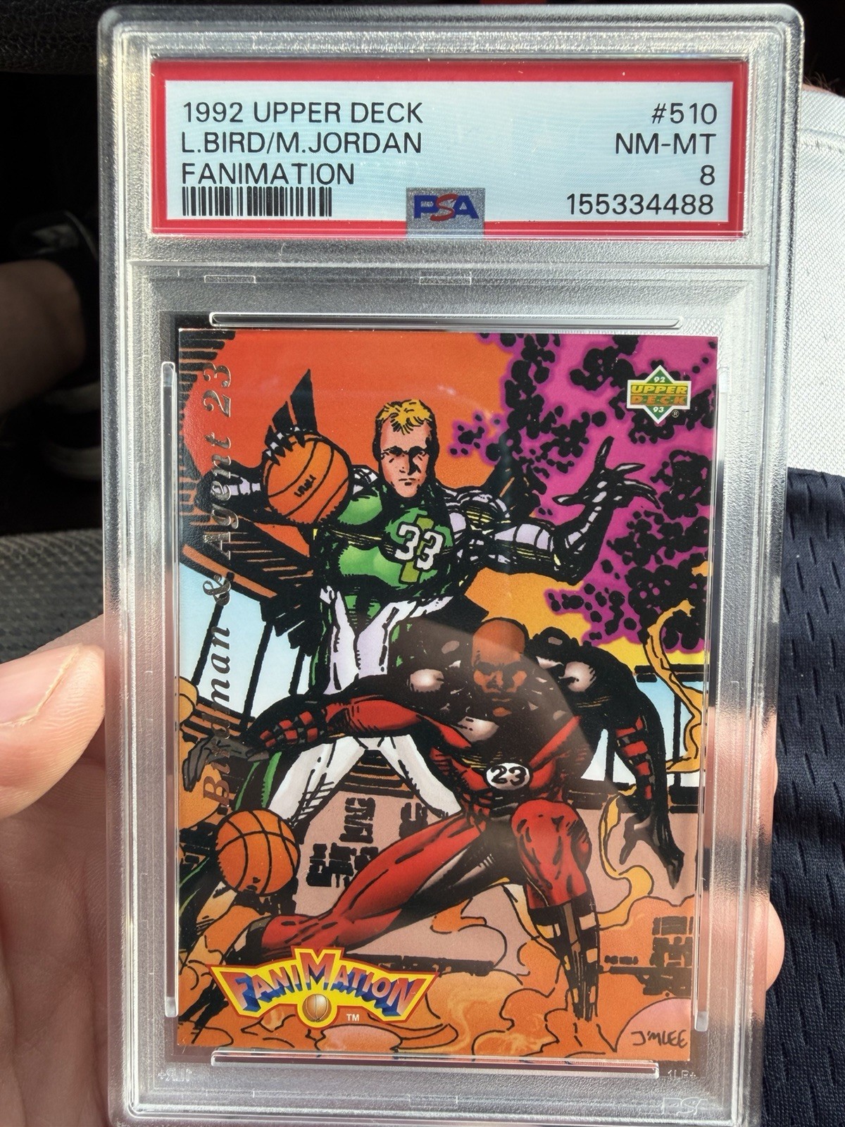 Upper Deck 1992-93 Fanimation #510 Larry Bird Michael Jordan PSA 8 Card Upper Deck 1992-93 Fanimation #510 Larry Bird Michael Jordan PSA 8 Card